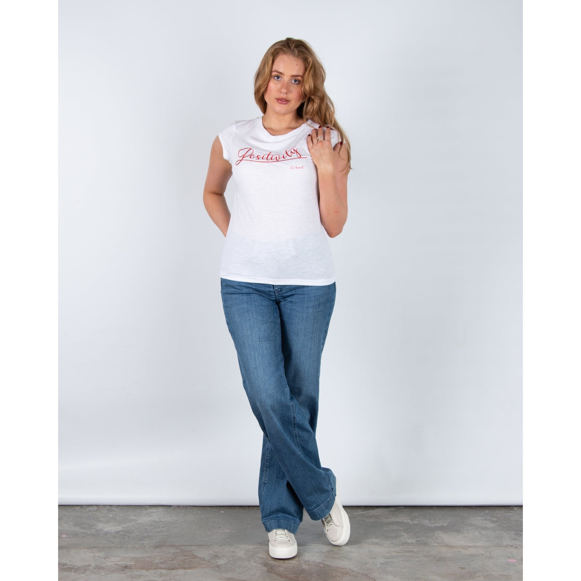 Coster Copenhagen Positivity Round Neck T-shirt White/Red