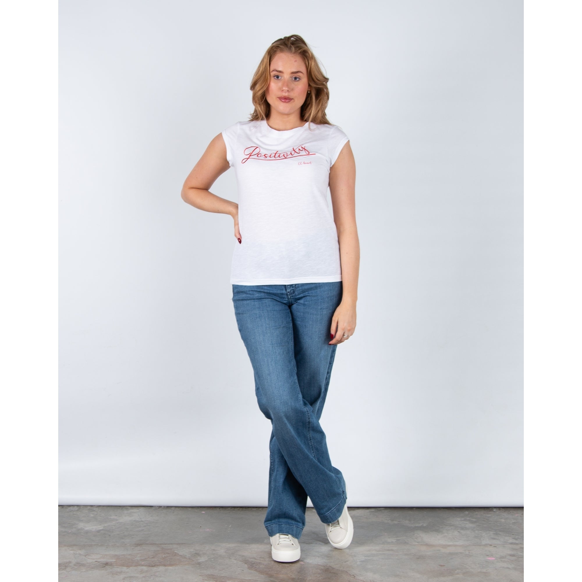 Coster Copenhagen Positivity Round Neck T-shirt White/Red