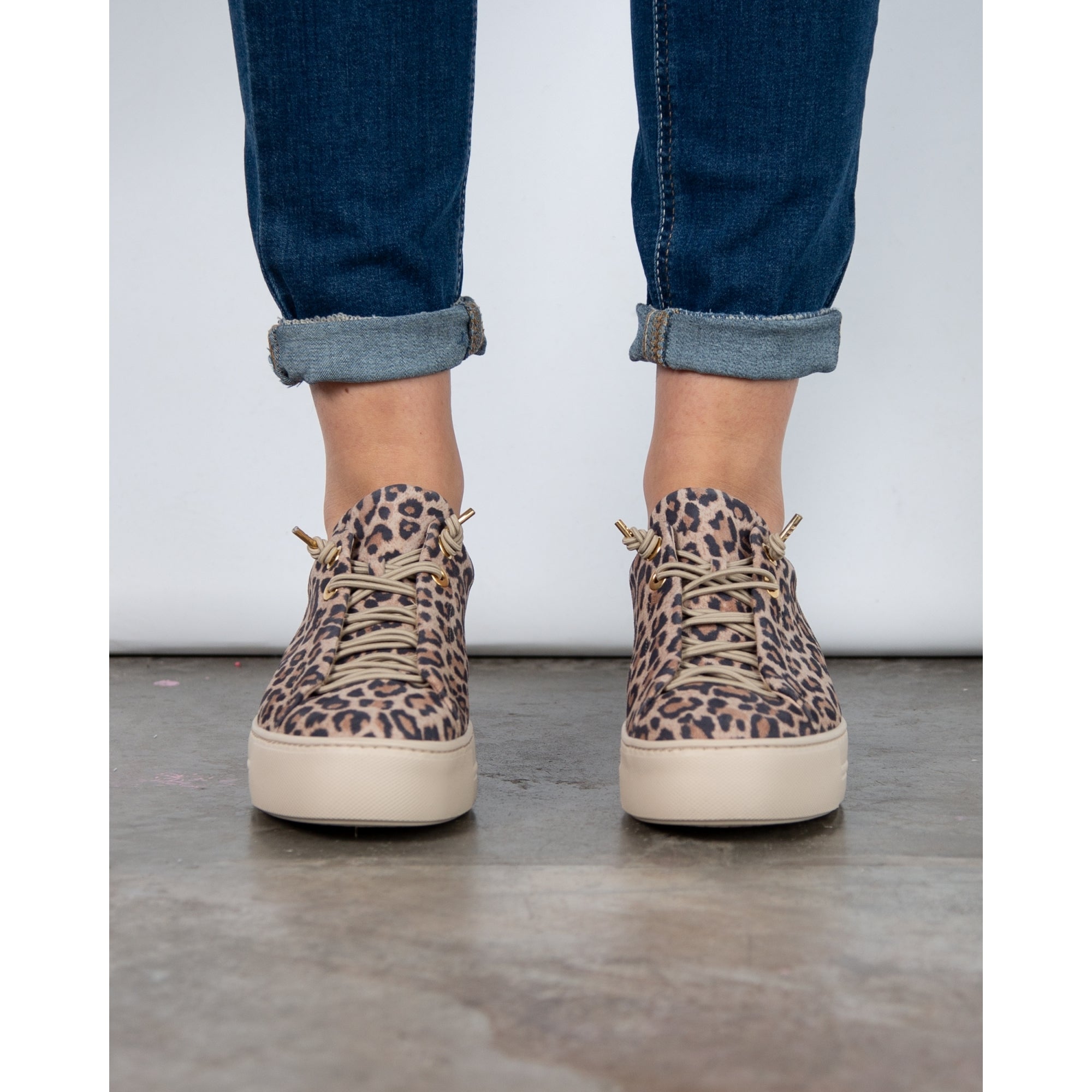 Paul Green Nubuck Print Pull On Sneaker Leopard