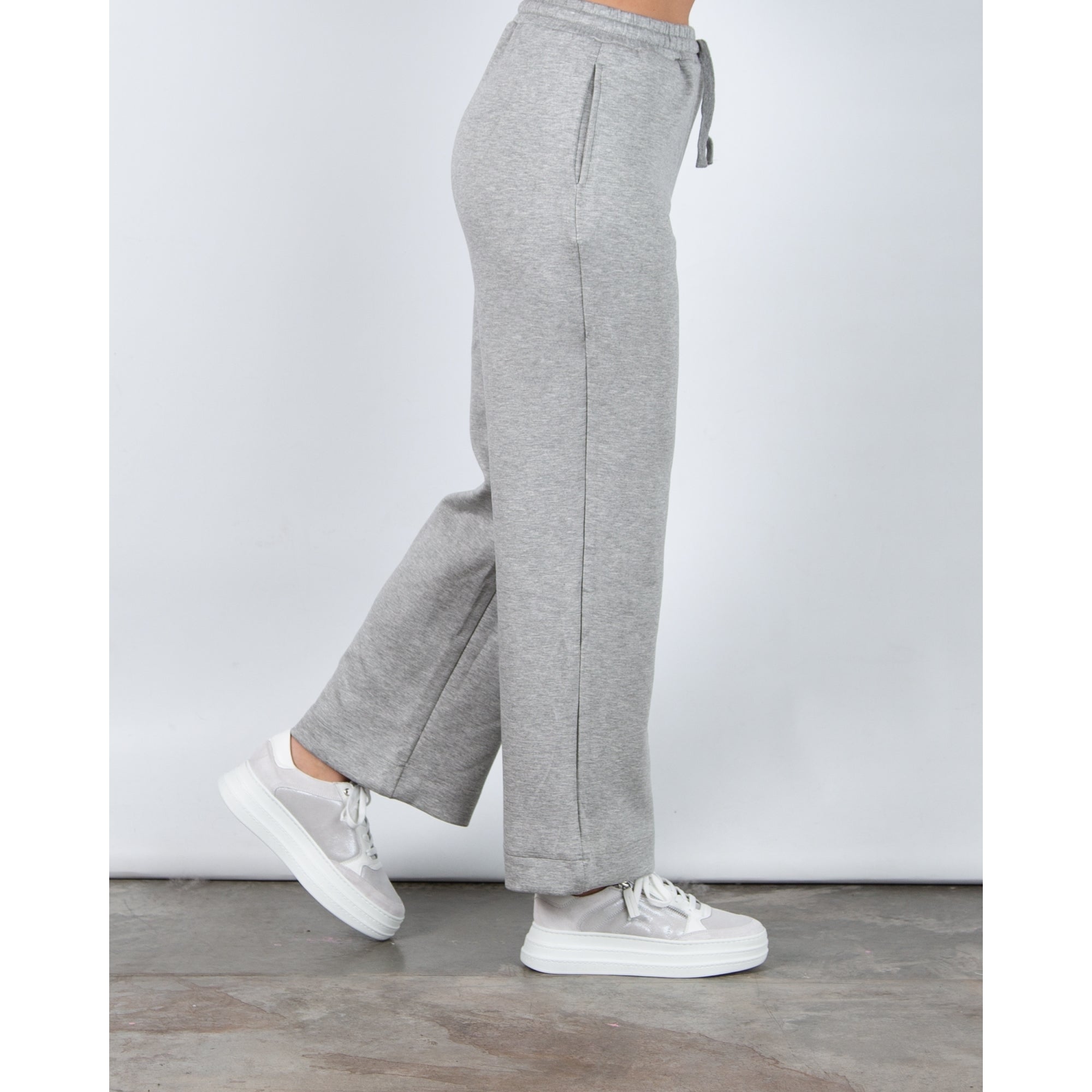 Coster Copenhagen Wide Leg Soft Stretch Joggers Grey Melange