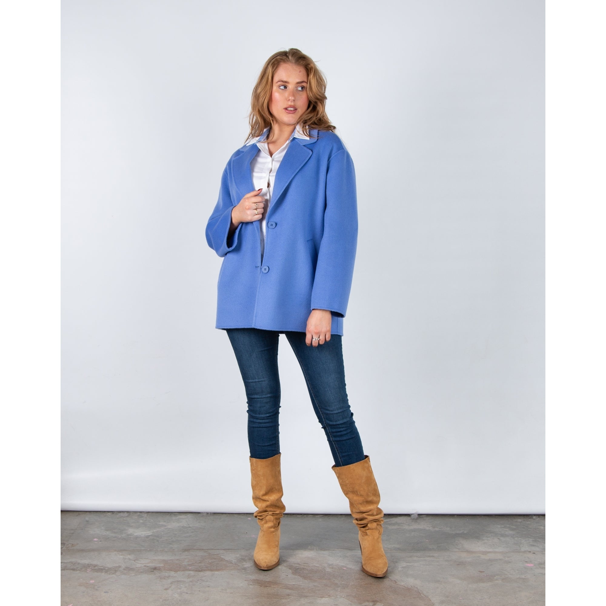 Milano Italy Fitted Cotton Shirt With Stripe Cuff White