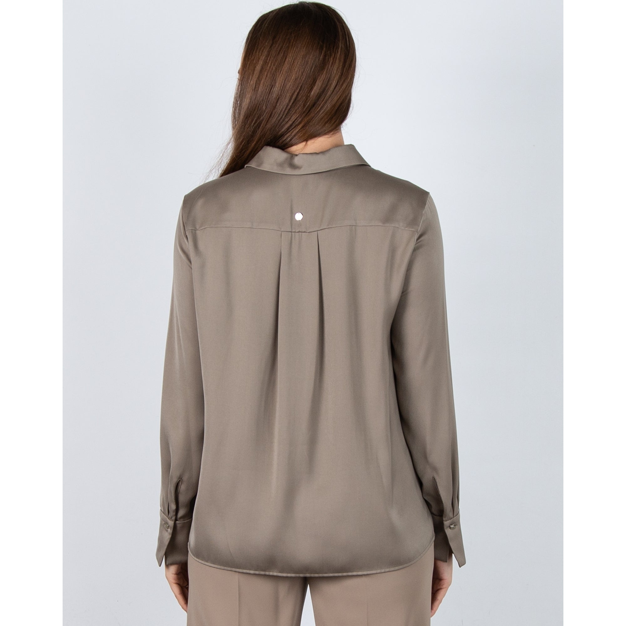 Marc Cain Plain Shirt With Pleated Back Sage