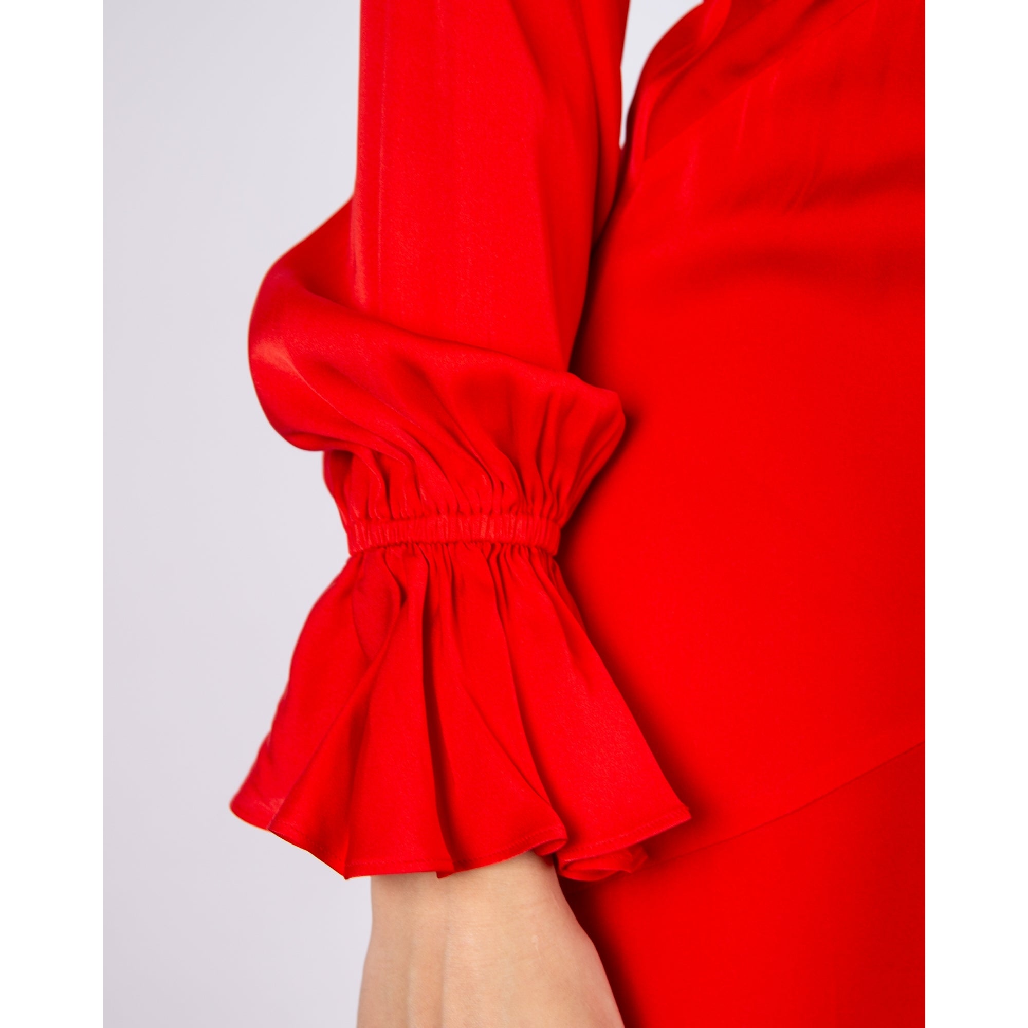 Silk95 Mar-A-Lago Sleeveless A Line Silk Maxi Dress Scarlet