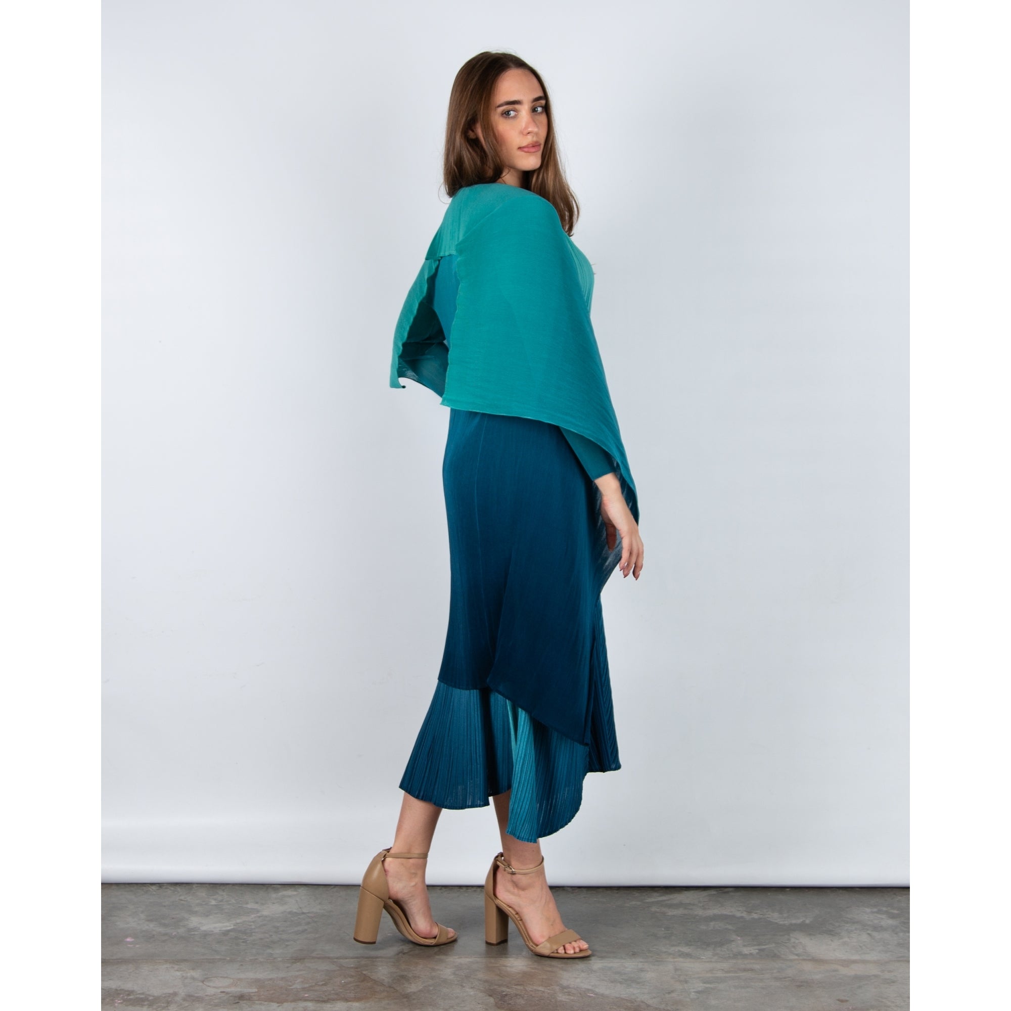 Alquema Collare Crinkle Mesh Ombre Waterfall Jacket Atlantis Blue