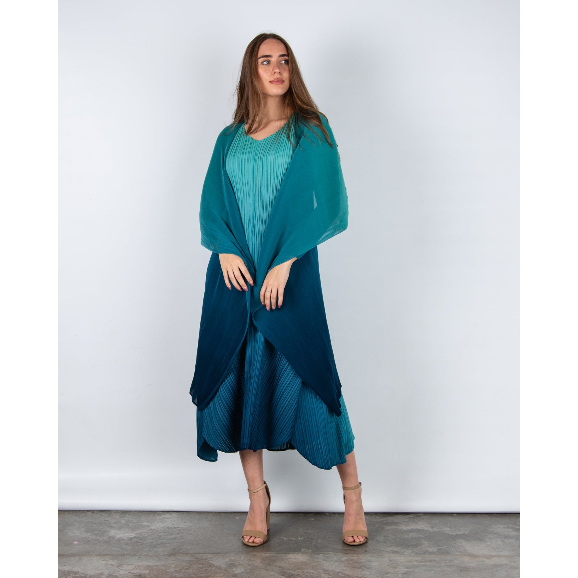 Alquema Collare Crinkle Mesh Ombre Waterfall Jacket Atlantis Blue