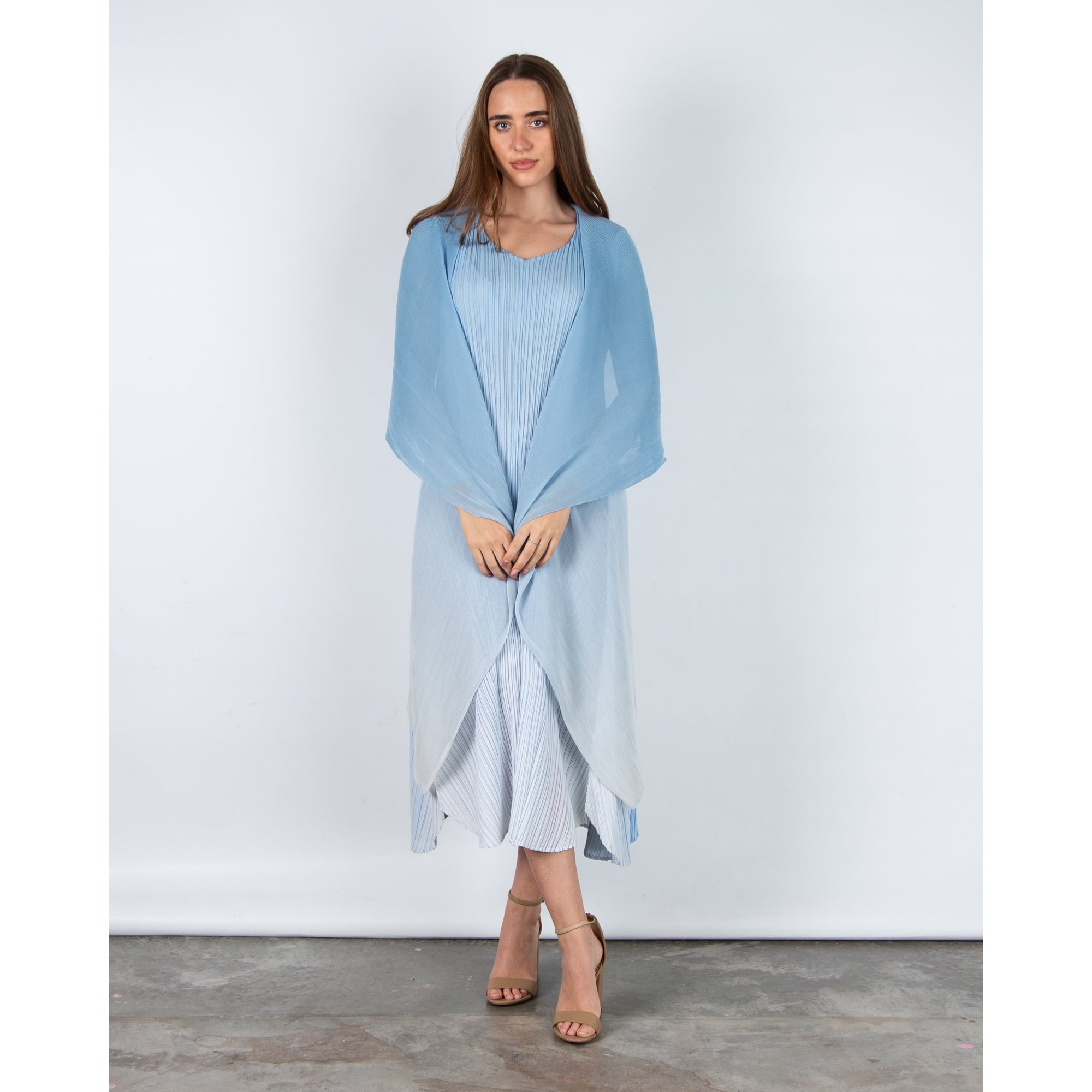 Alquema Collare Crinkle Mesh Ombre Waterfall Jacket Blue Sky Ombre