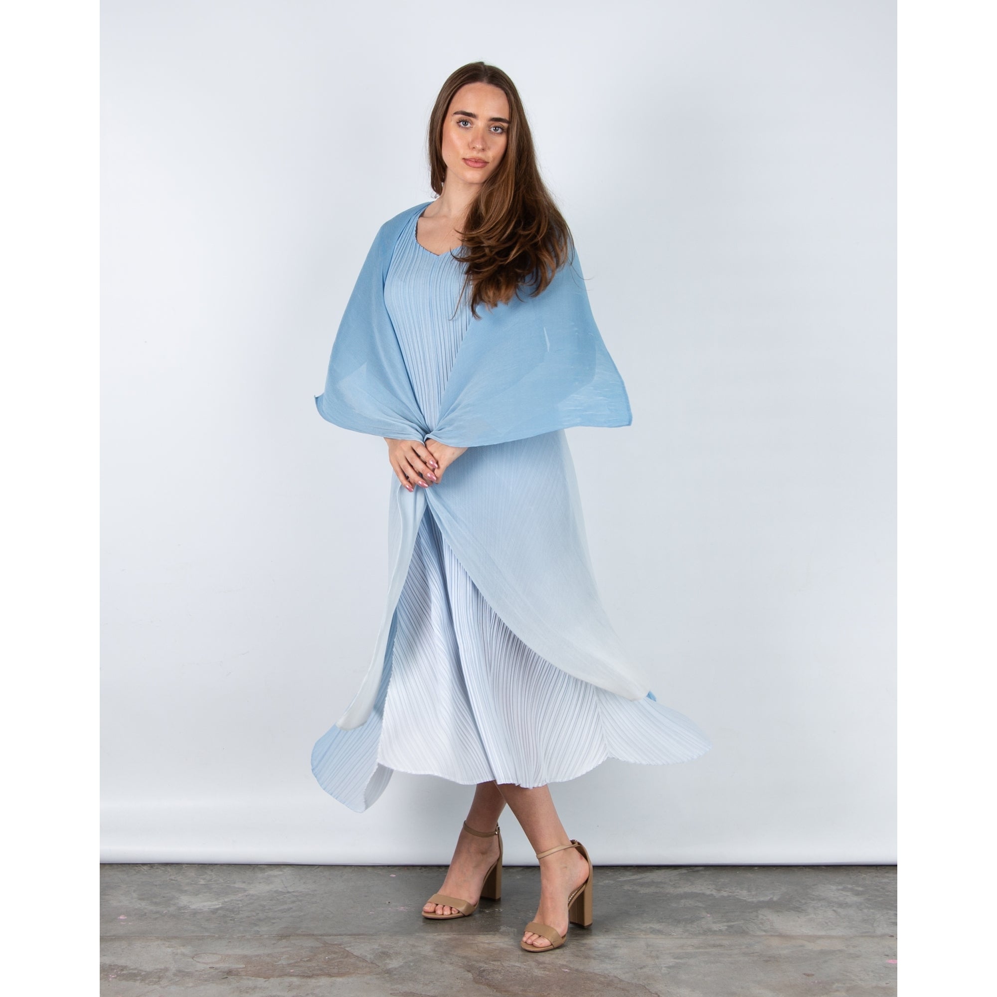 Alquema Collare Crinkle Mesh Ombre Waterfall Jacket Blue Sky Ombre