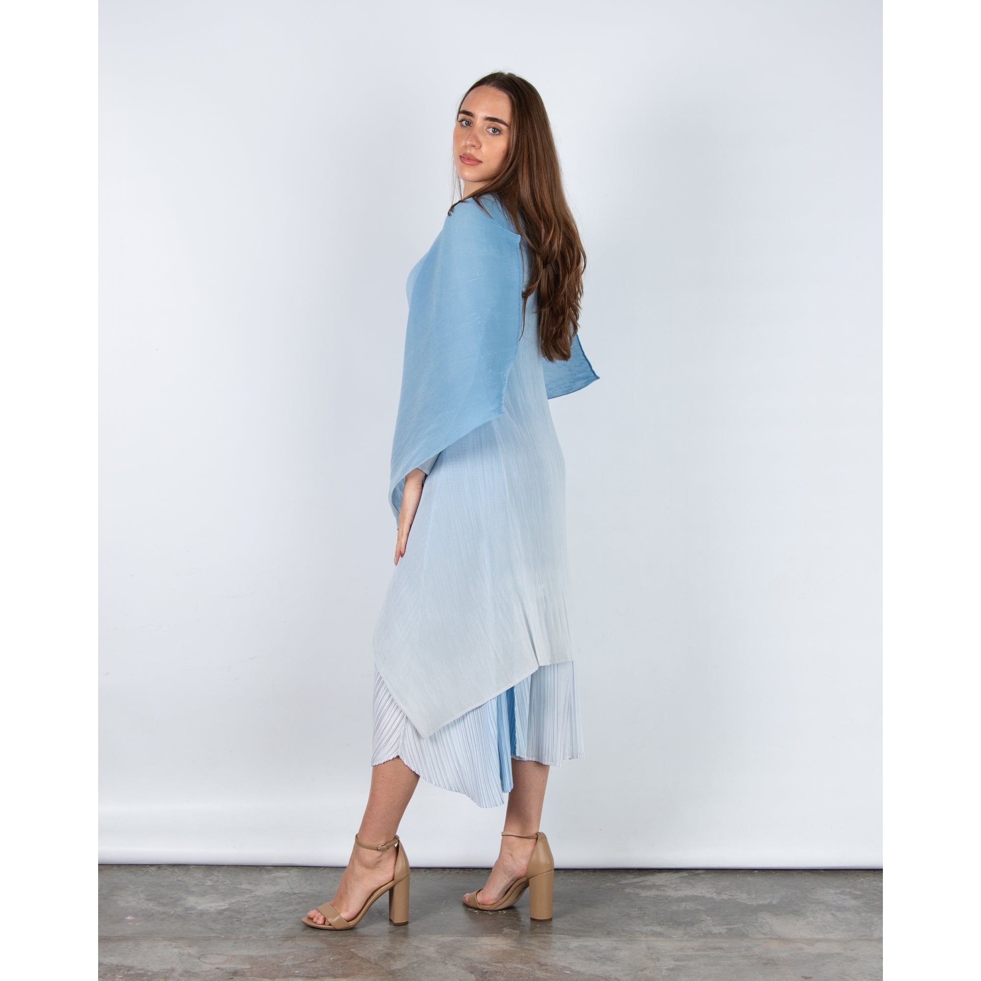 Alquema Collare Crinkle Mesh Ombre Waterfall Jacket Blue Sky Ombre