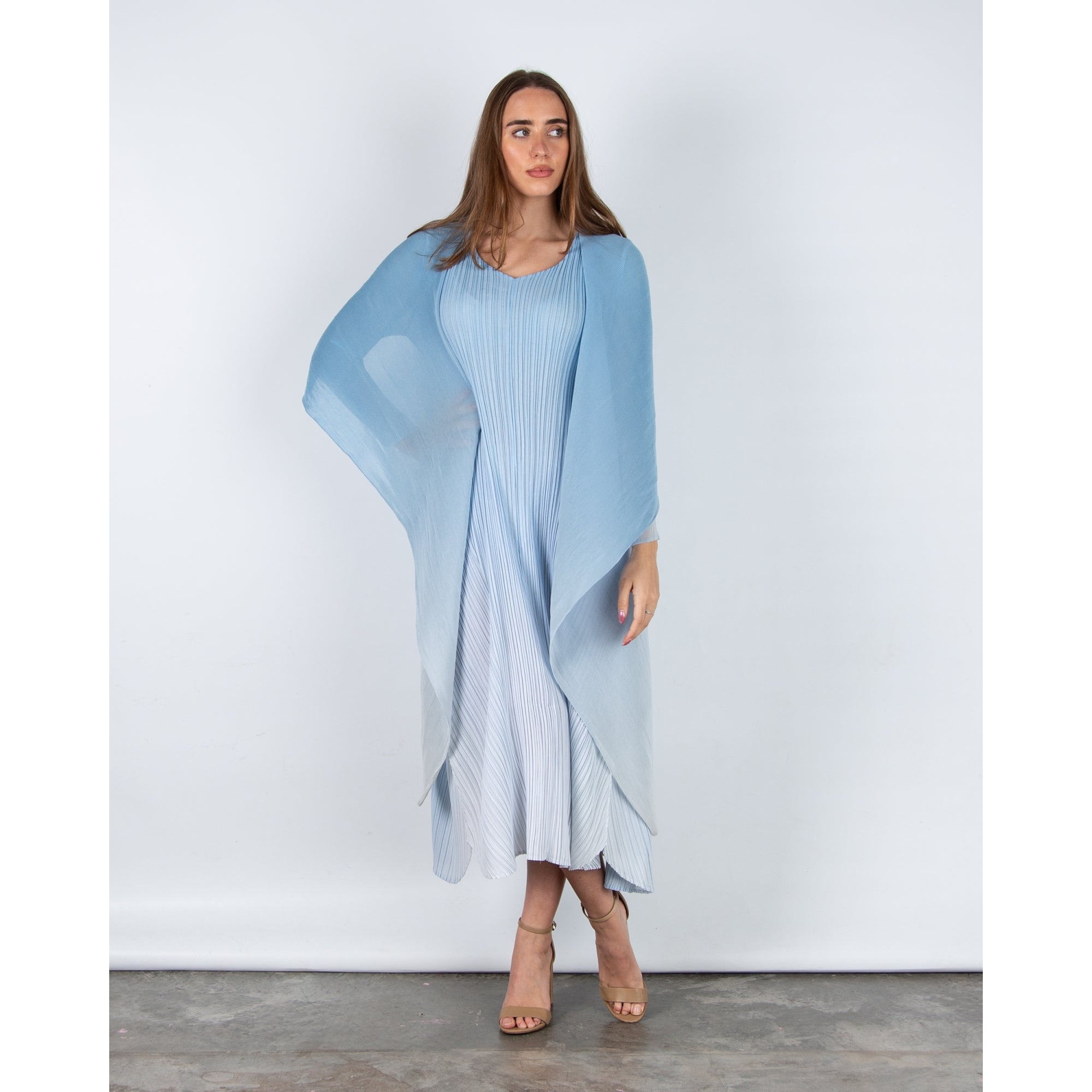 Alquema Collare Crinkle Mesh Ombre Waterfall Jacket Blue Sky Ombre