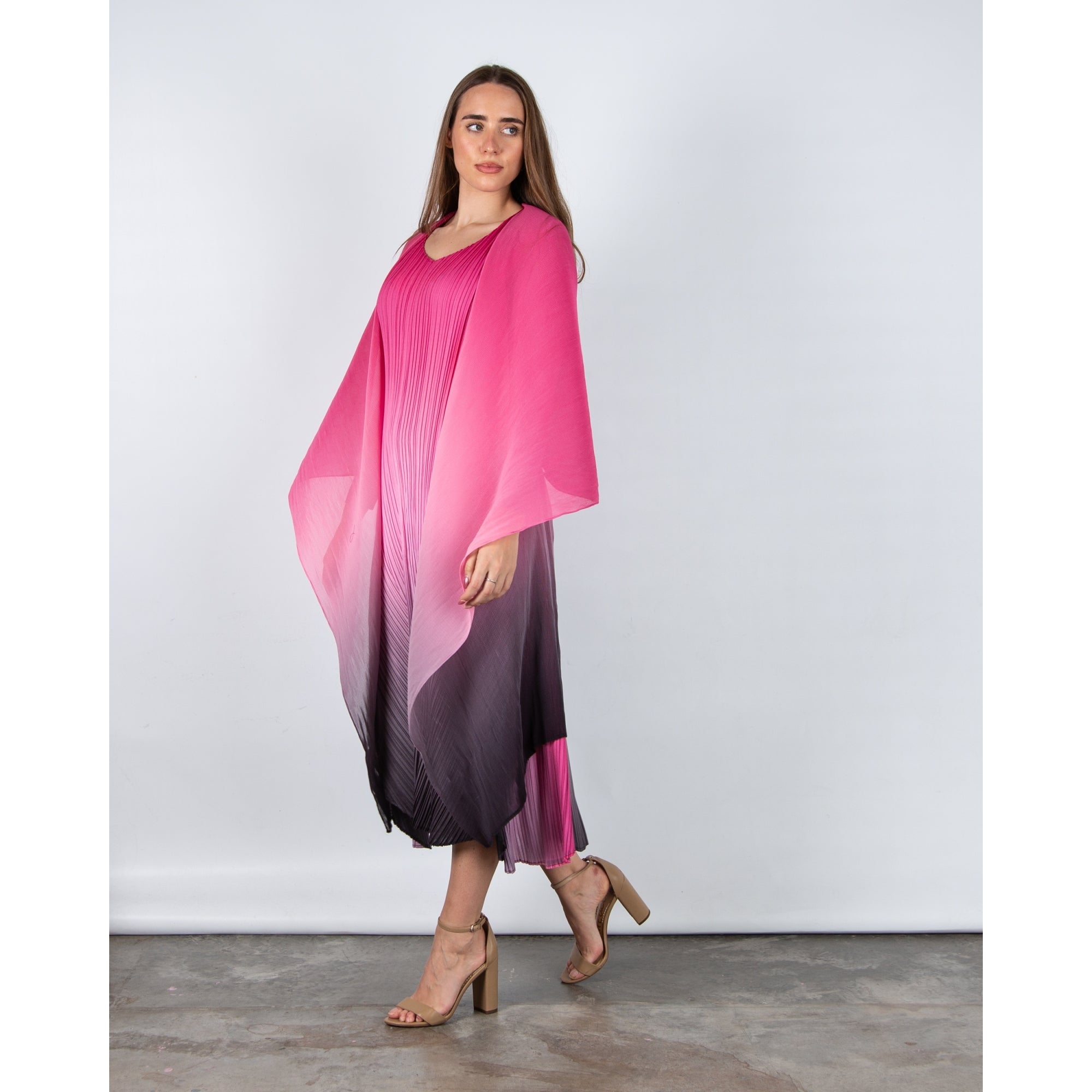 Alquema Collare Crinkle Mesh Ombre Waterfall Jacket Cabaret Pink