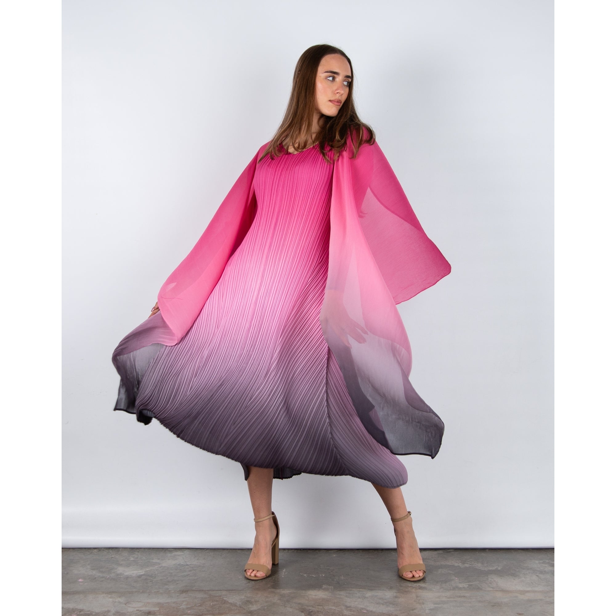 Alquema Collare Crinkle Mesh Ombre Waterfall Jacket Cabaret Pink