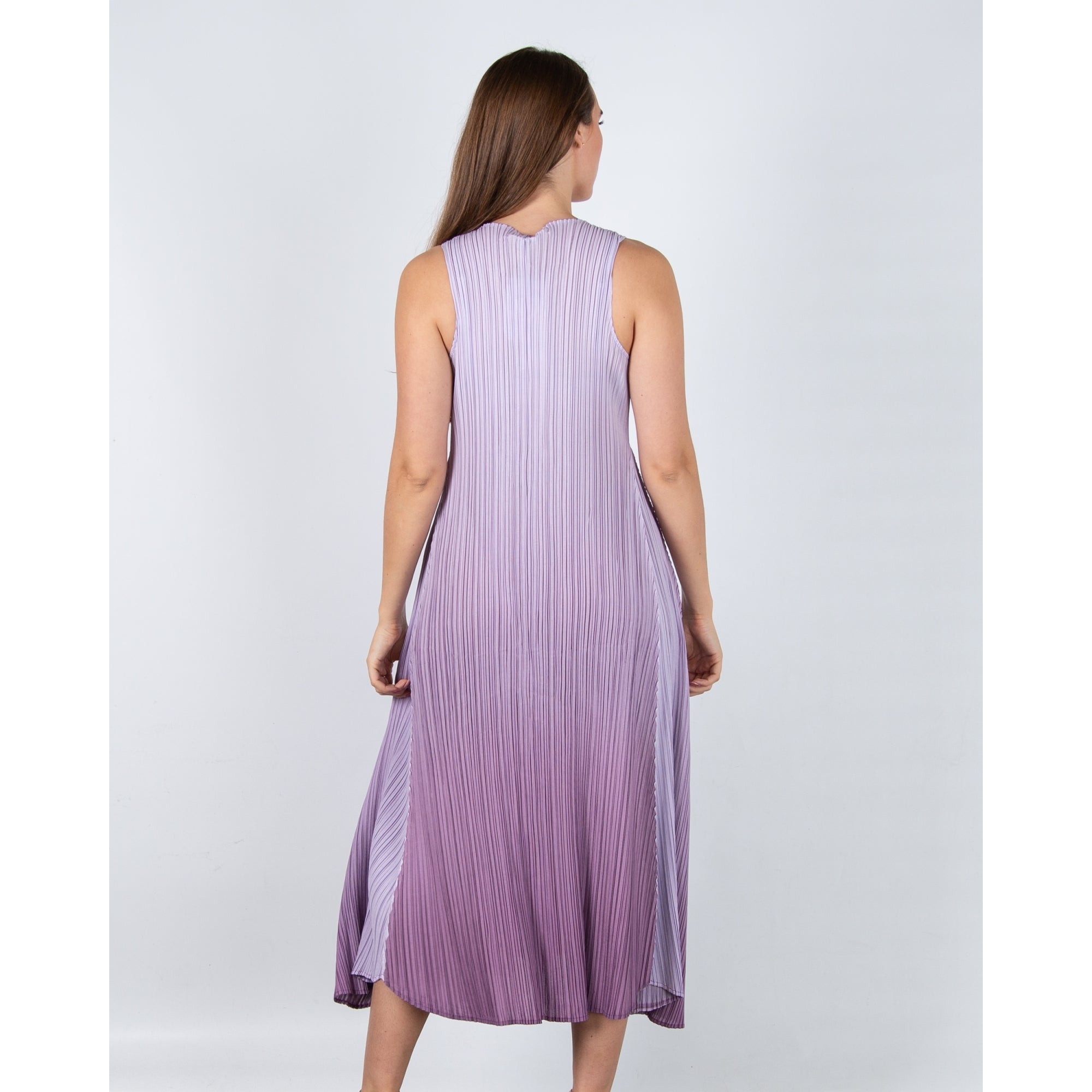 Alquema Long Estrella Crinkle Pleat Sleeveless Dress Foggy Lavender