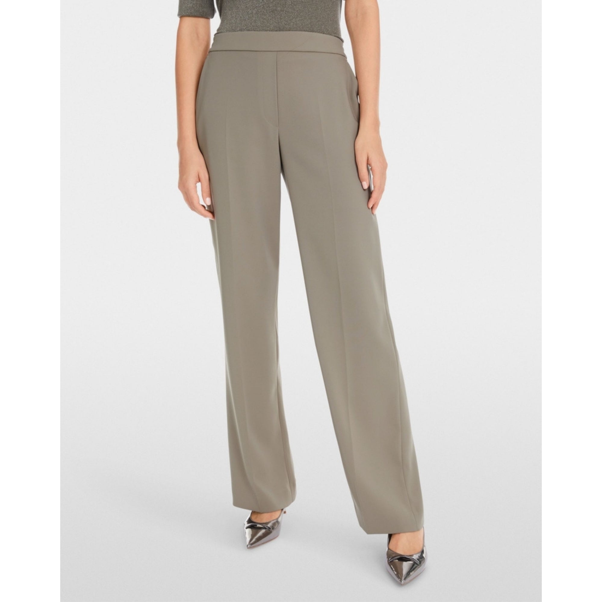 Marc Cain Washington Flat Front Pull On Relaxed Trouser Sage