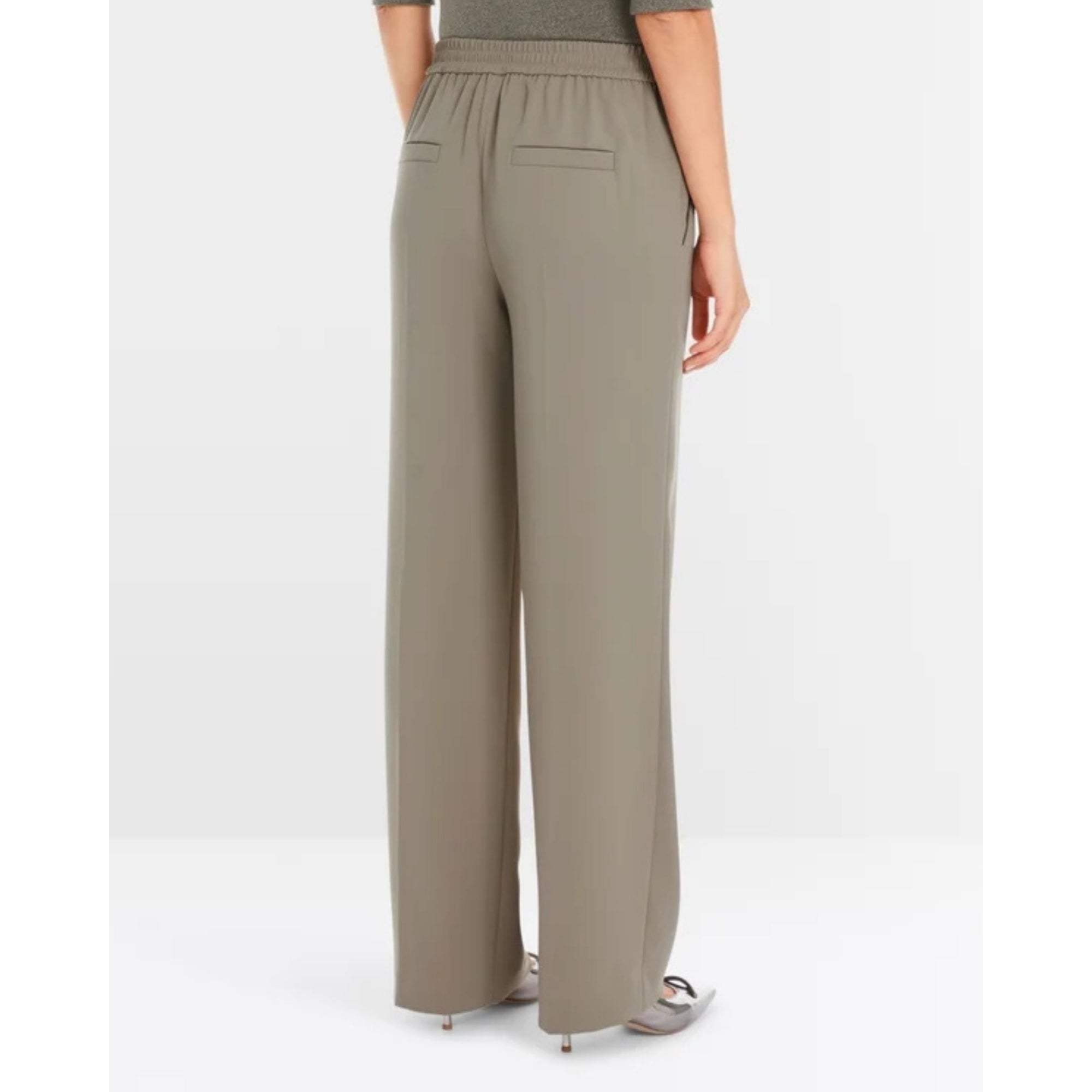 Marc Cain Washington Flat Front Pull On Relaxed Trouser Sage