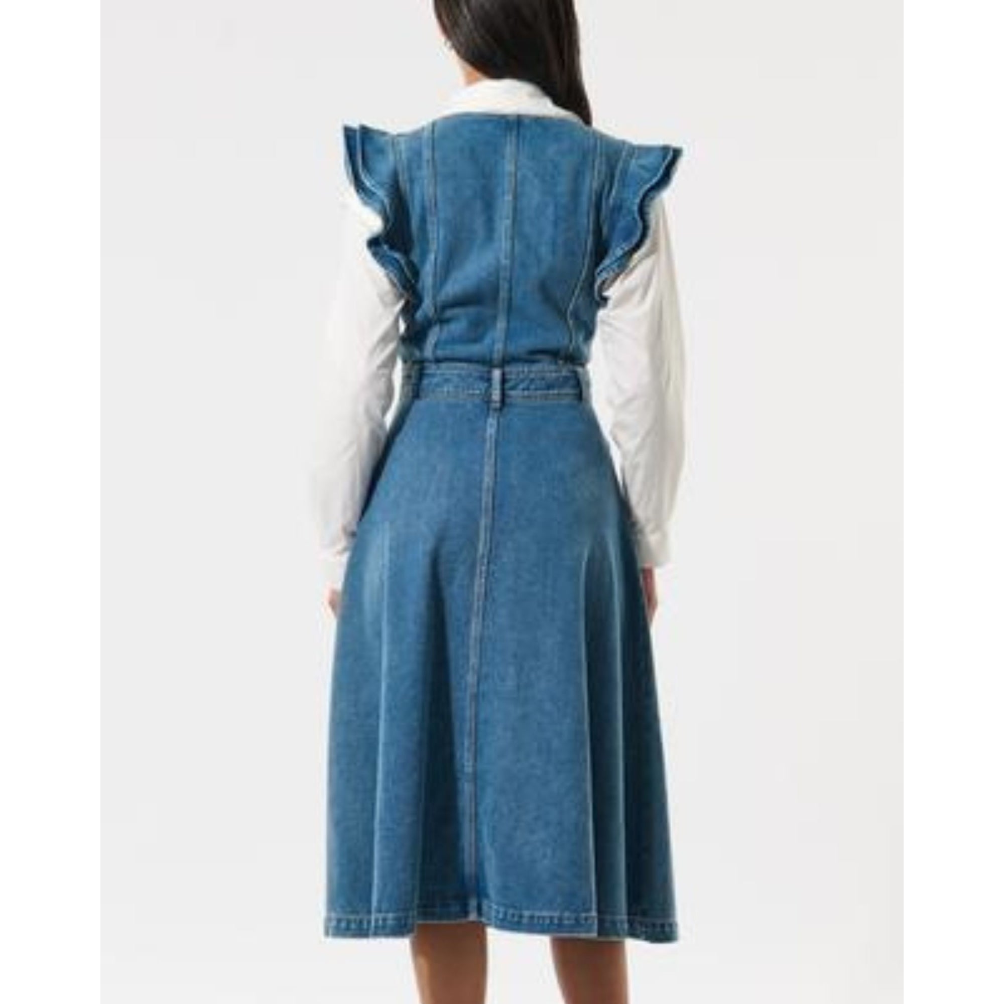 Dea Kudibal Edissa Sleeveless Frill Shoulder Dress Denim