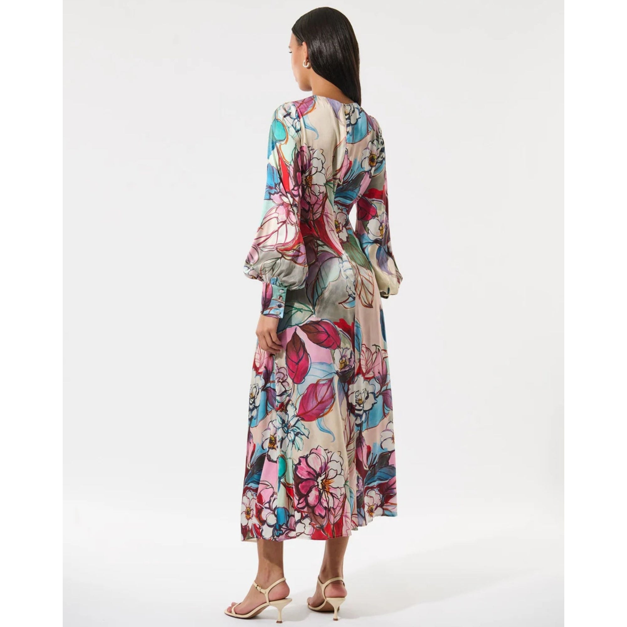 Dea Kudibal Majdea Painted Floral Silk Maxi Dress With Ruched Side Bloomsbury