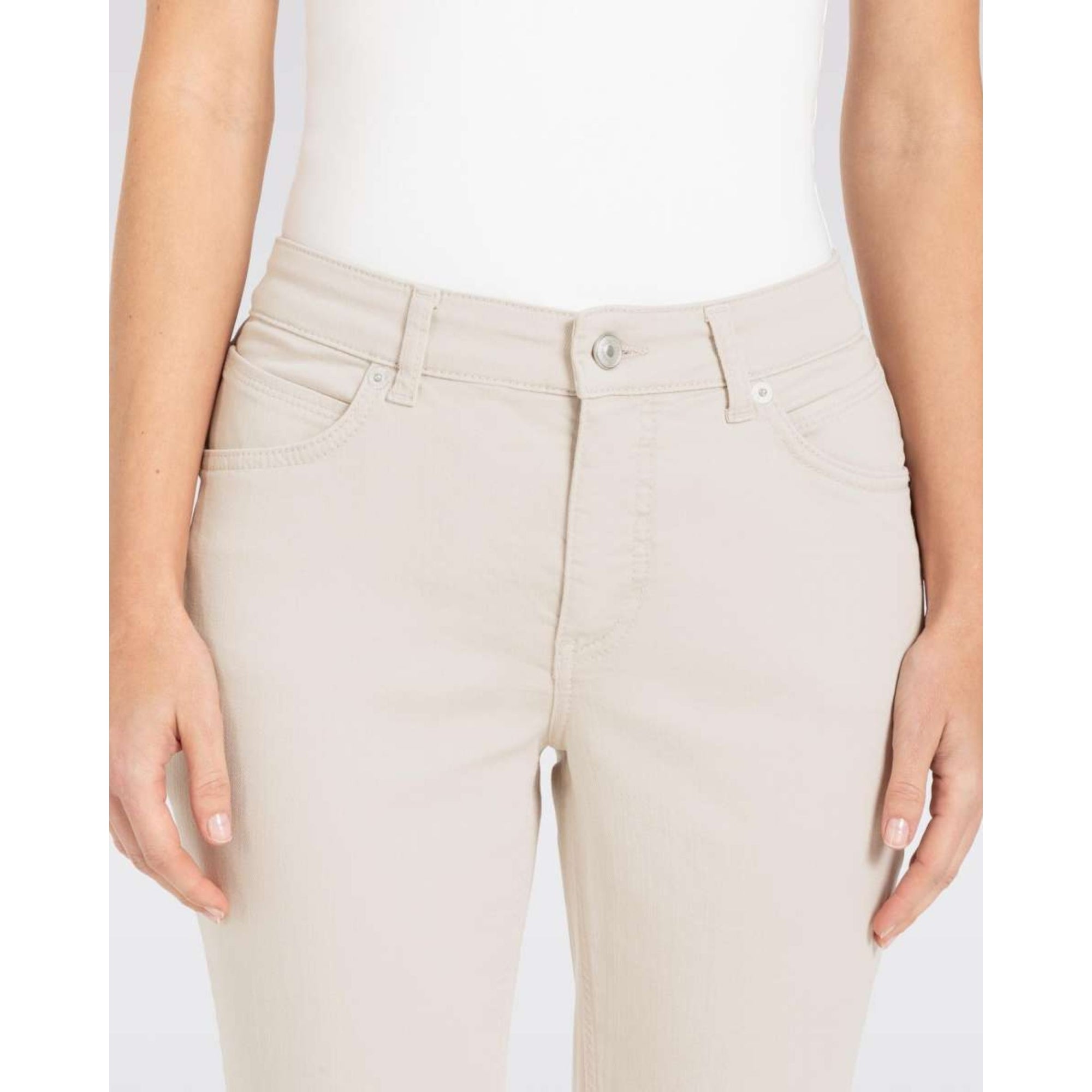 Mac Melanie Feminine Fit Slim Leg Denim Stretch Jean Beige 208r 30L
