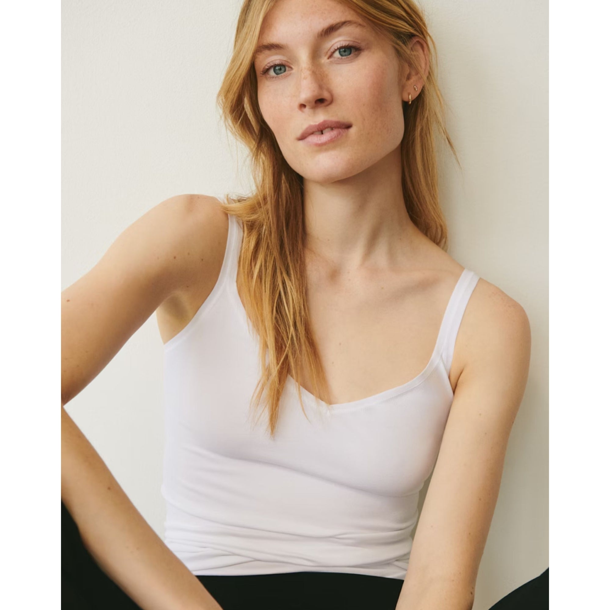 Part Two Hydda V Neck Soft Stretchy Cami White