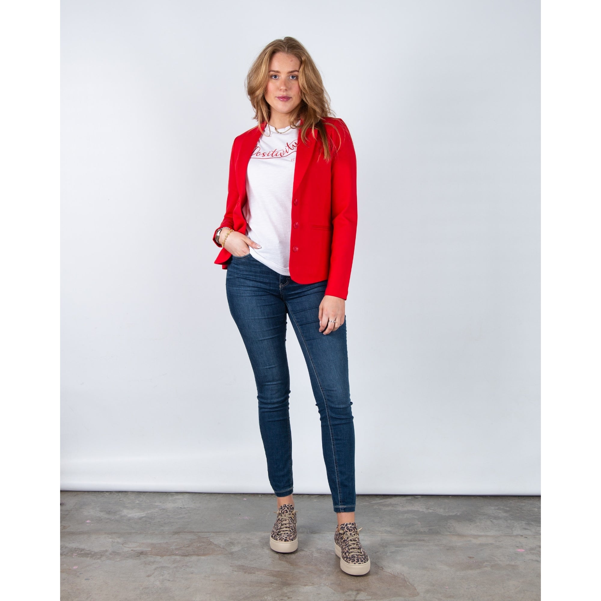 Red Button Babs Punta Stretch Jersey Blazer Red
