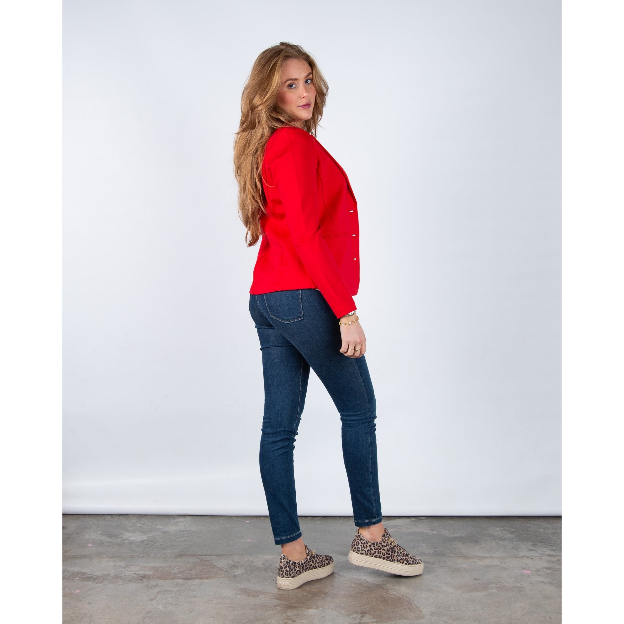 Red Button Babs Punta Stretch Jersey Blazer Red