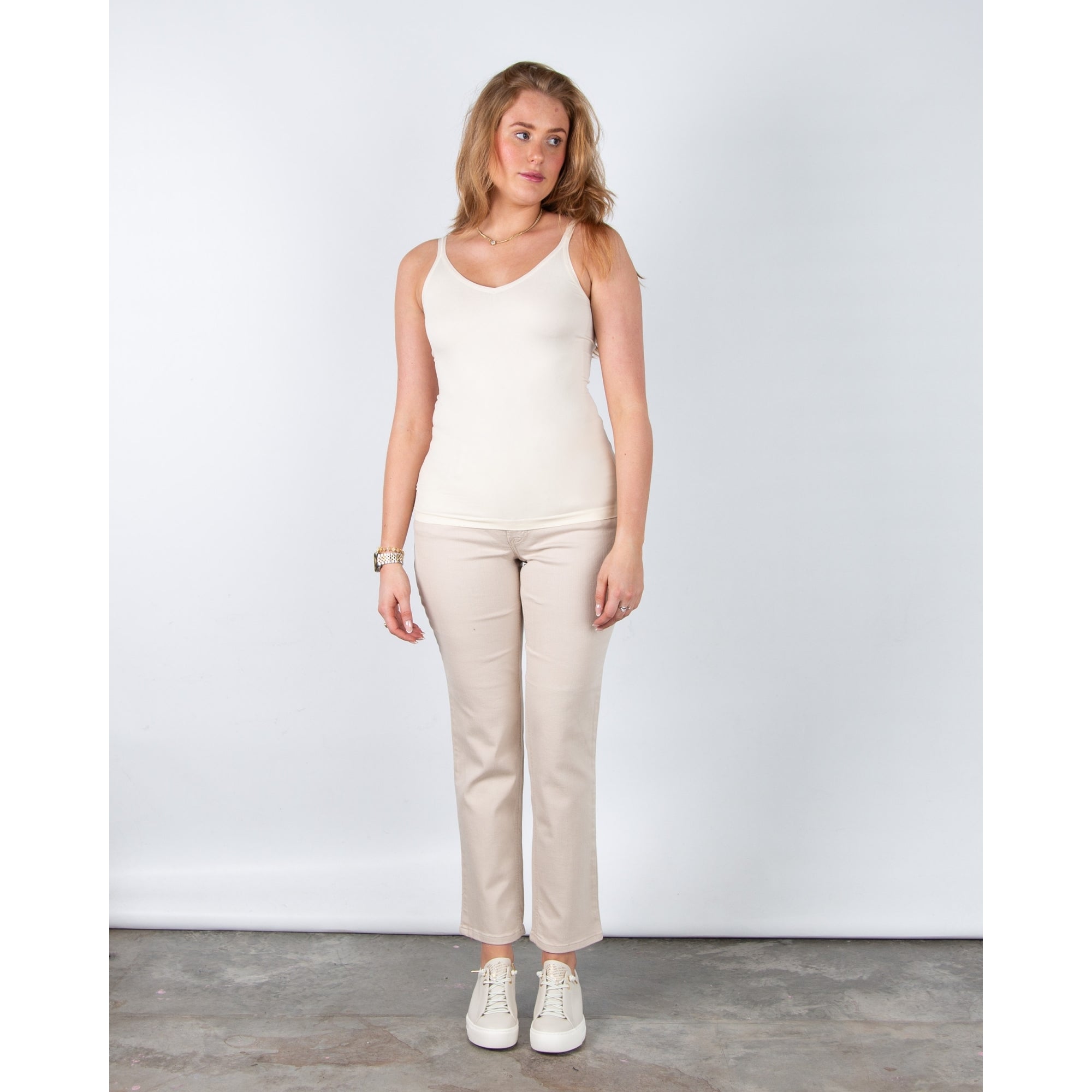 Part Two Hydda V Neck Soft Stretchy Cami Vanilla