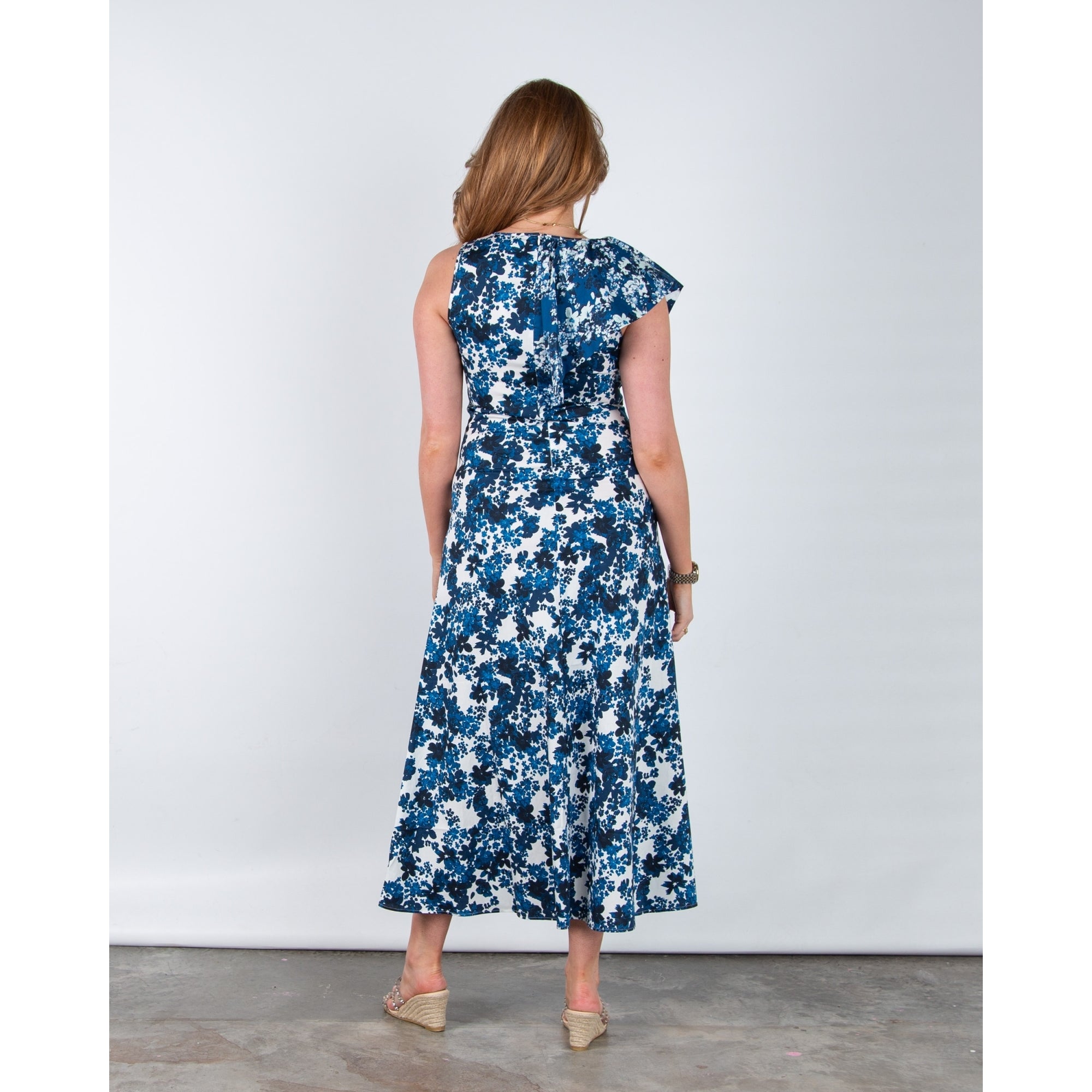 Dea Kudibal Thea Sleeveless Floral Cotton Dress With Asymmetric Floret Mix
