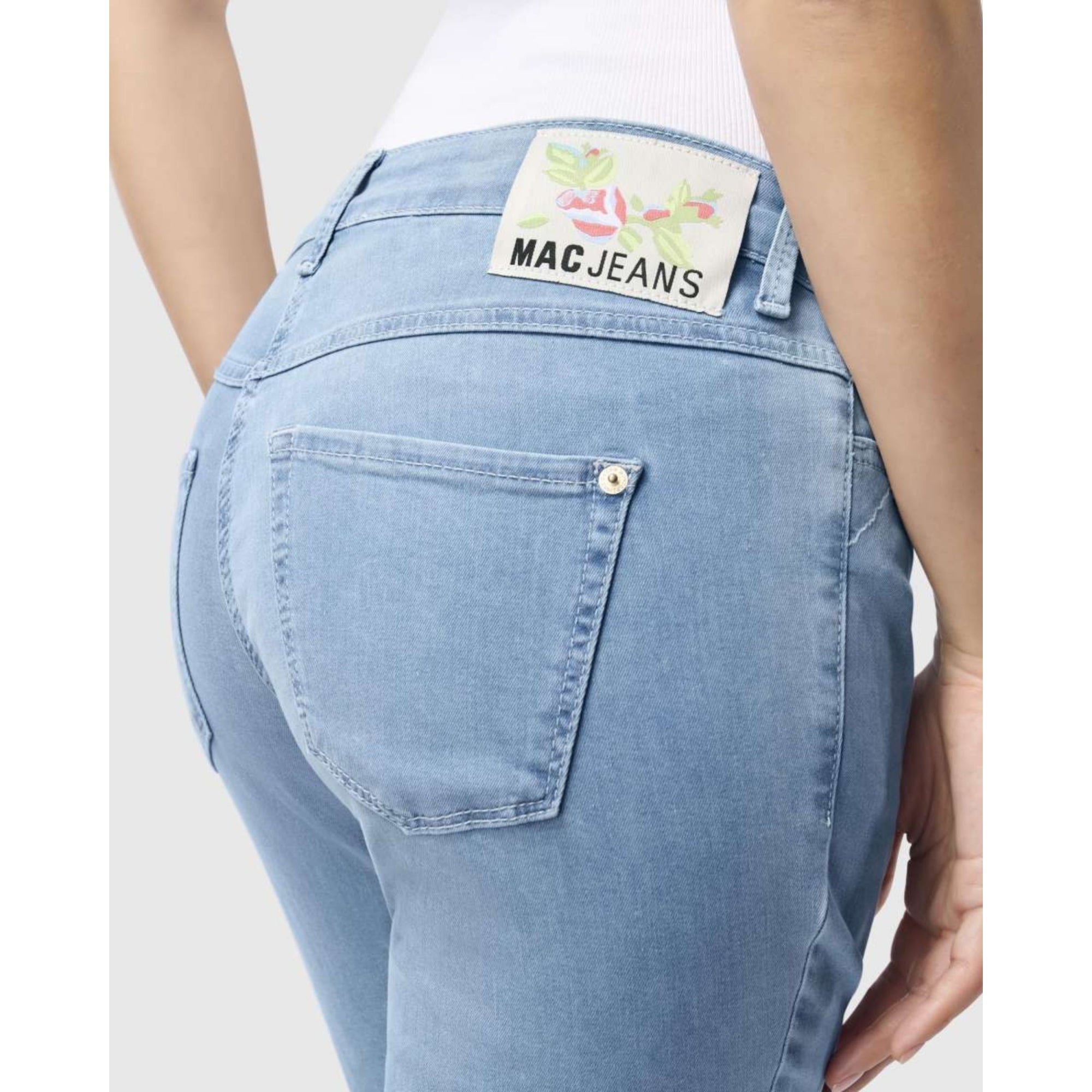 Mac Super Soft Denim Slim Jean With Ankle Split Bleached Denim D450 28L