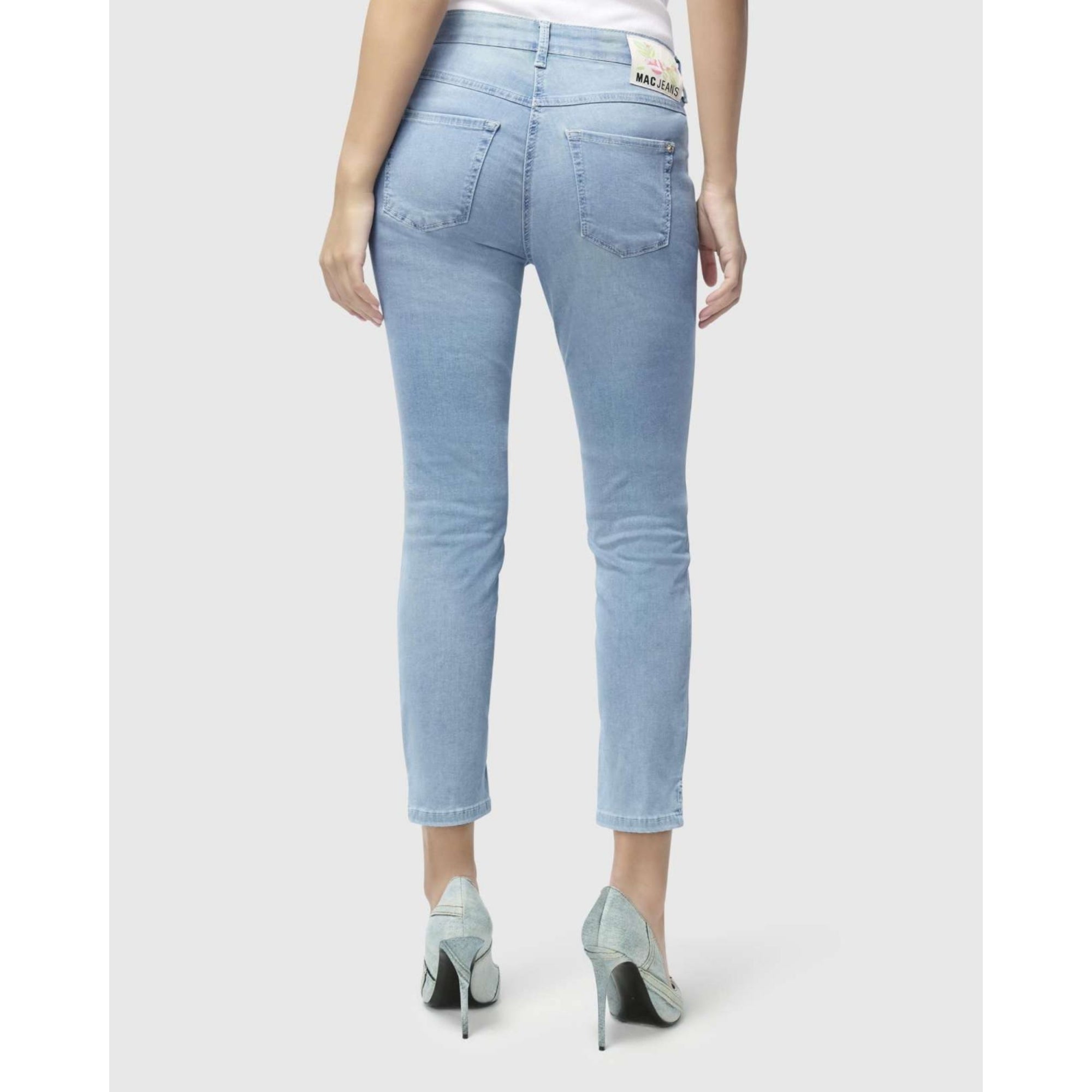 Mac Super Soft Denim Slim Jean With Ankle Split Bleached Denim D450 28L