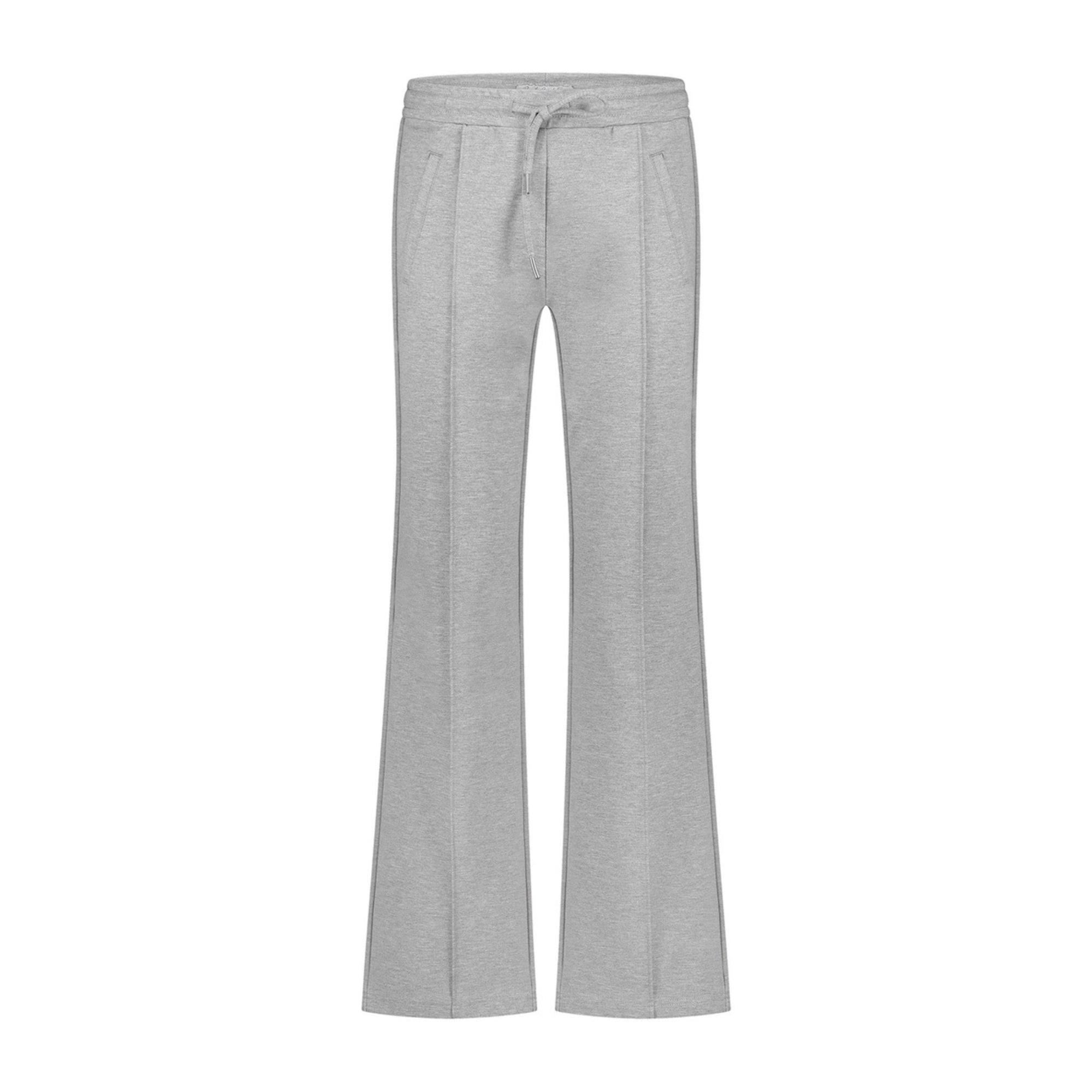 Red Button Colette Wide Leg Pull On Trouser With Side Stripe Grey Melange (Longer)
