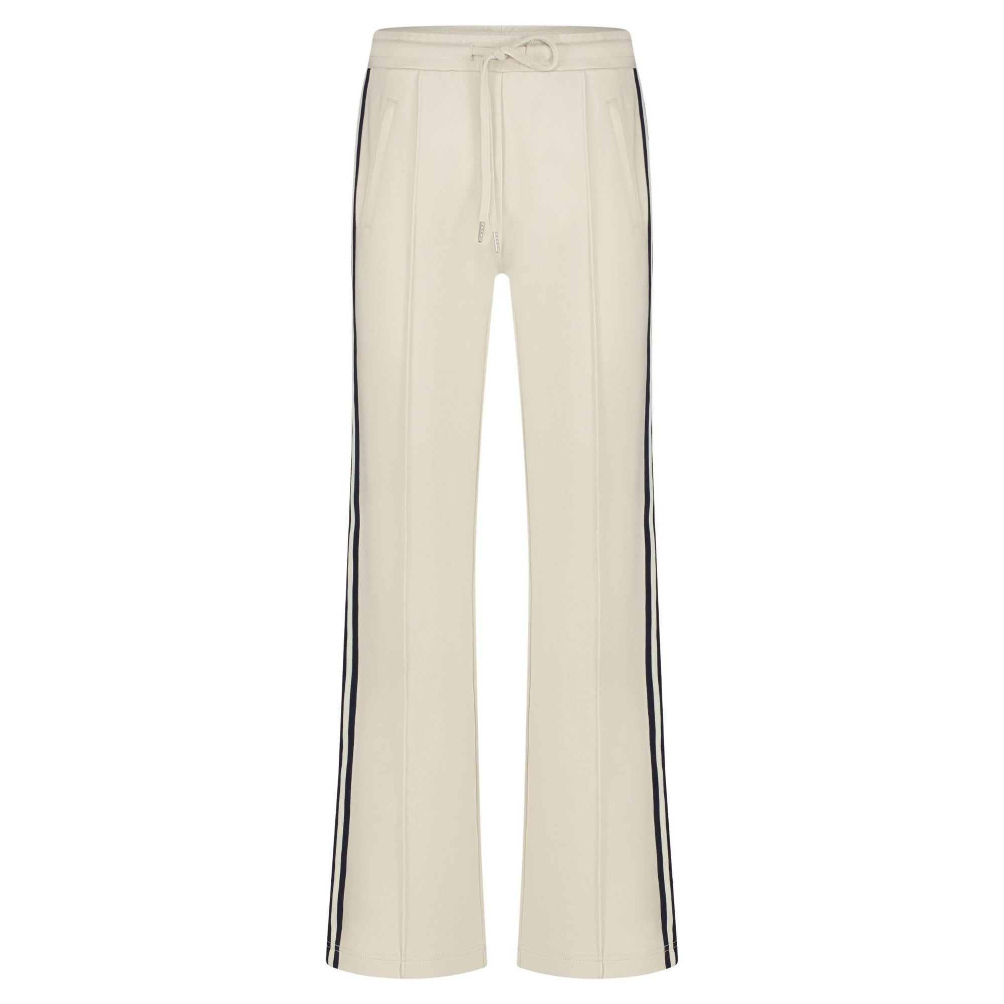 Red Button Colette Wide Leg Pull On Jogger With Side Stripe Beige (Longer)