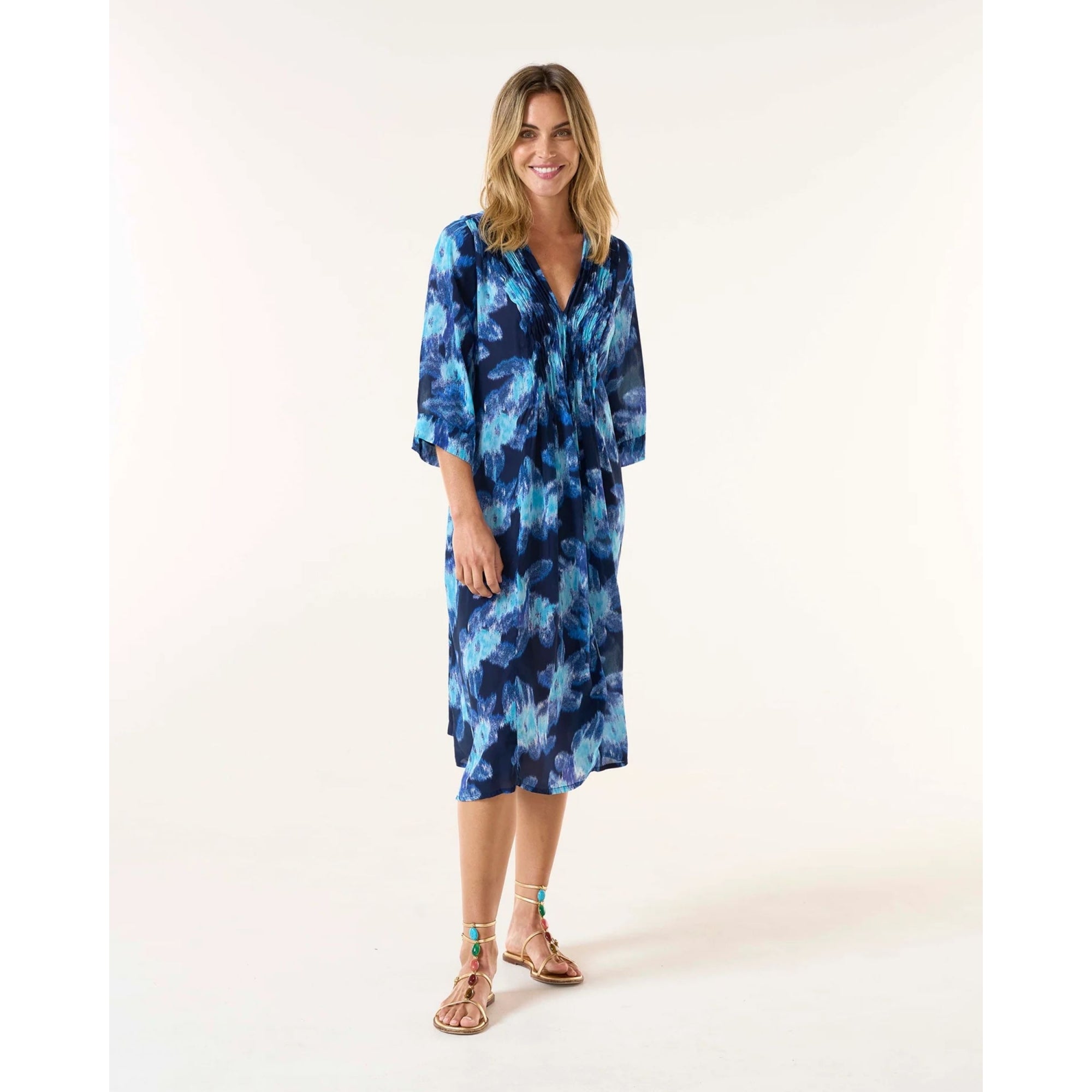 One Season Mia V Neck Pleat Front A Line Dress Cyprus Navy SisterOnlinestore One Season Mia V Neck Pleat Front A Line Dress Cyprus Navy SisterOnlinestore