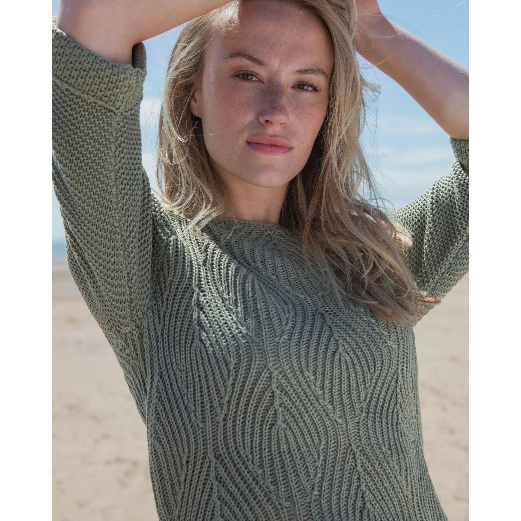 Marble Fashions Shaped Hem Ribbed Knit Jumper Khaki 123