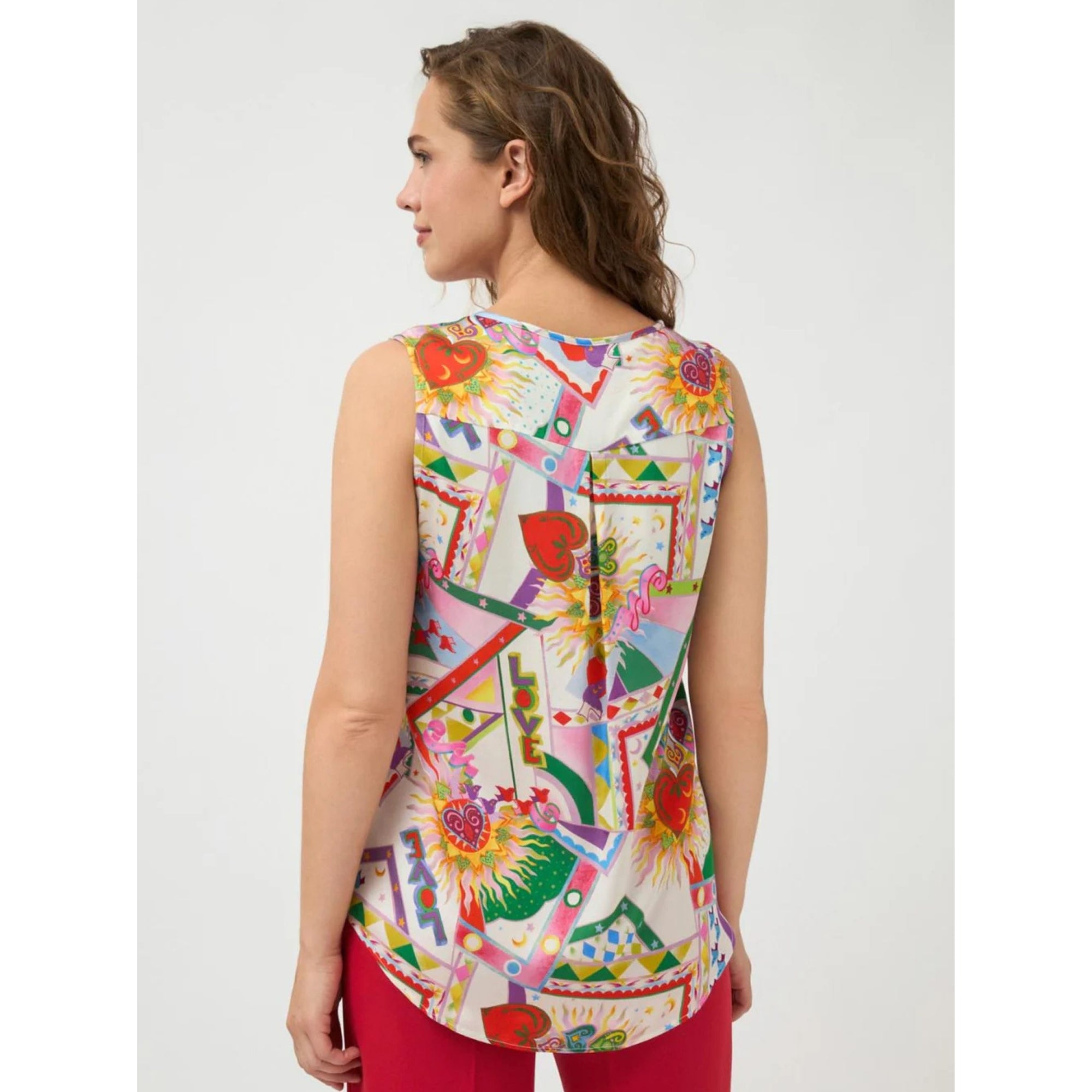 Tinta Style Verbena Multi Print Sleeveless Blouse Multi