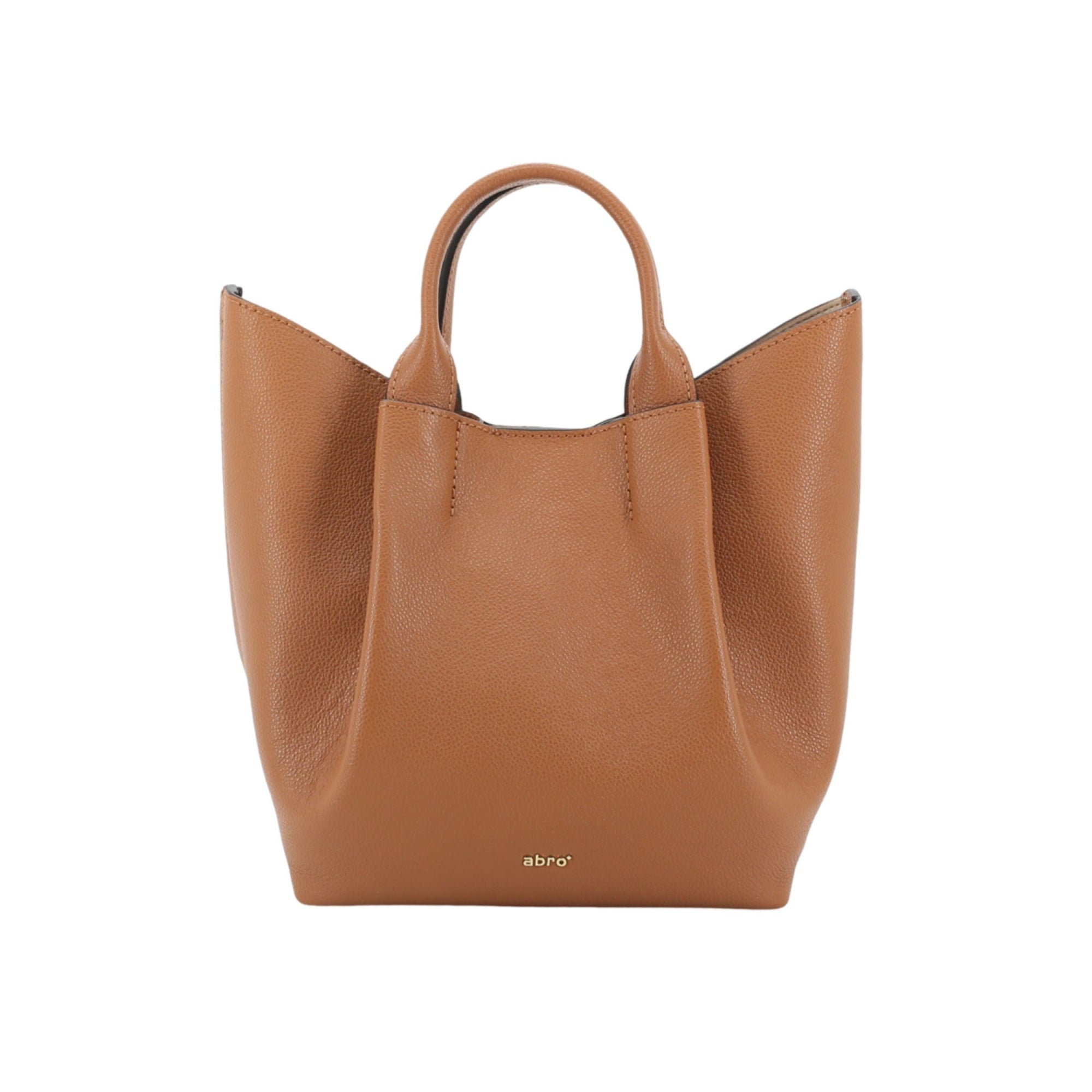 Abro Essential Small Leather Erson Shopper With Strap Tan