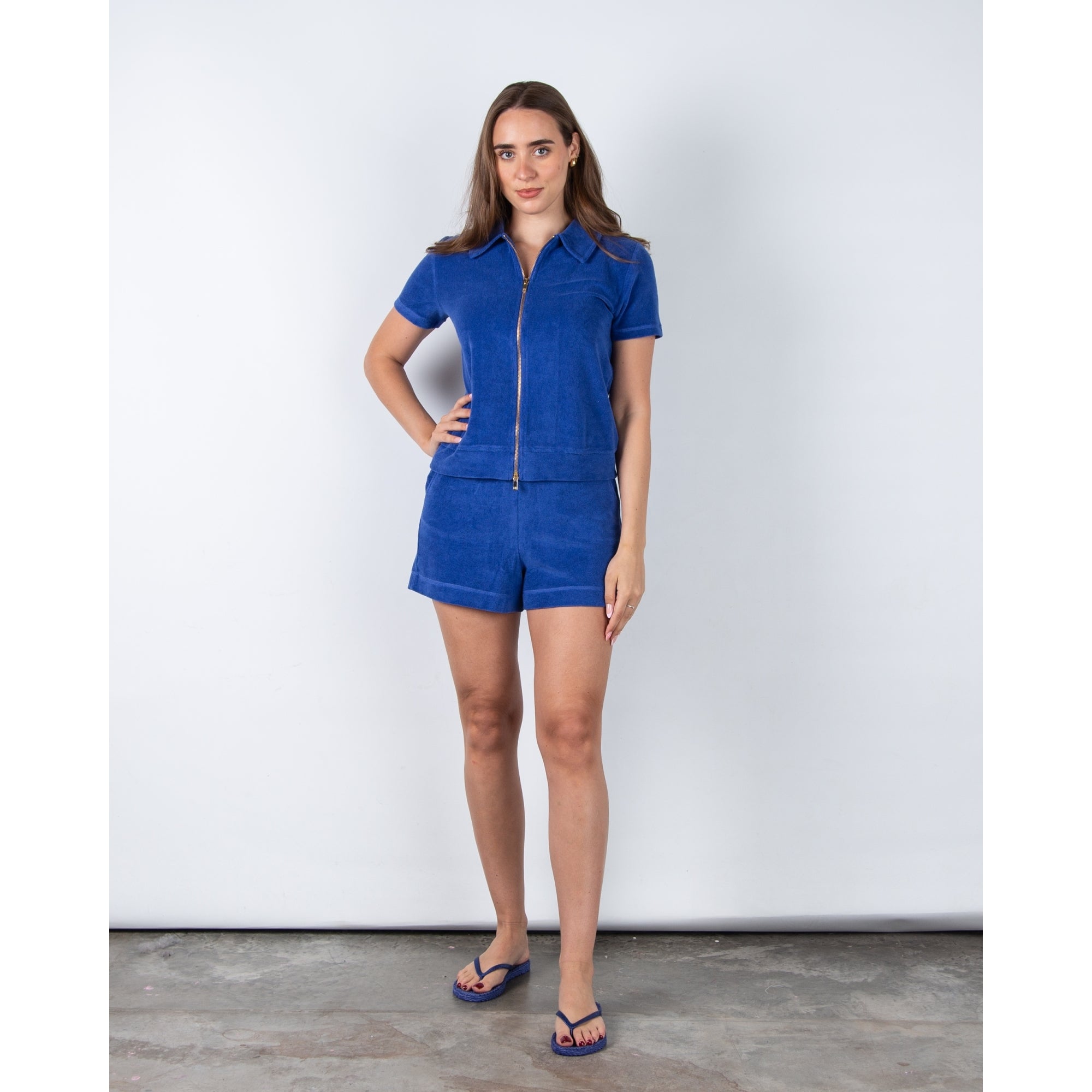 Riani Towelling Shorts With Pockets Cobalt