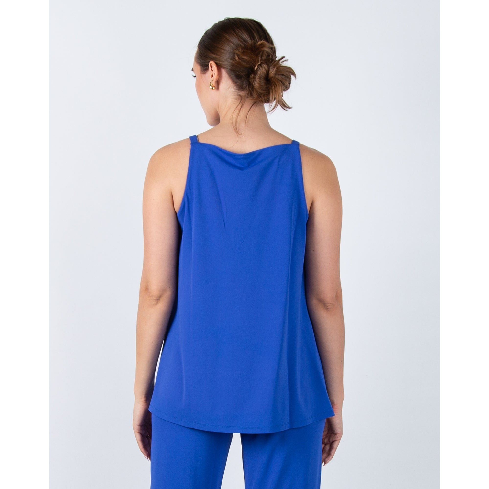Riani Square Neck Strappy Top With Side Splits Cobalt