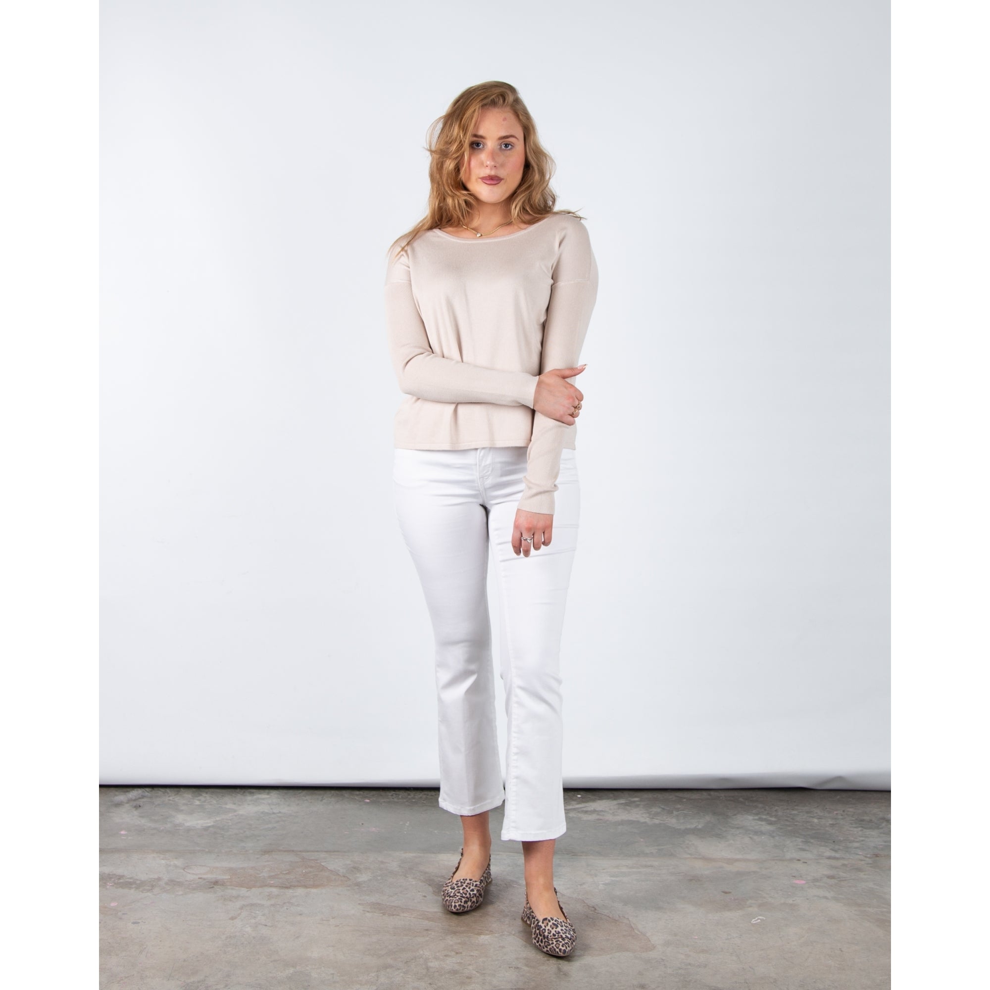 Coster Copenhagen Round Neck Fine Knit Jumper Beige