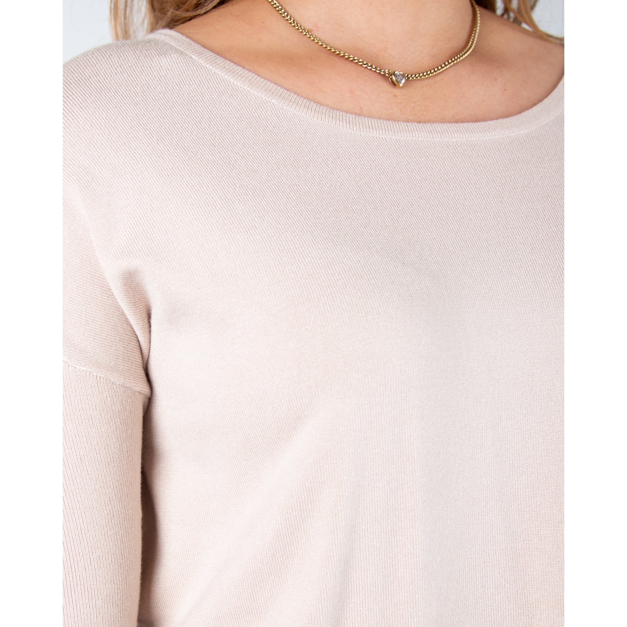 Coster Copenhagen Round Neck Fine Knit Jumper Beige