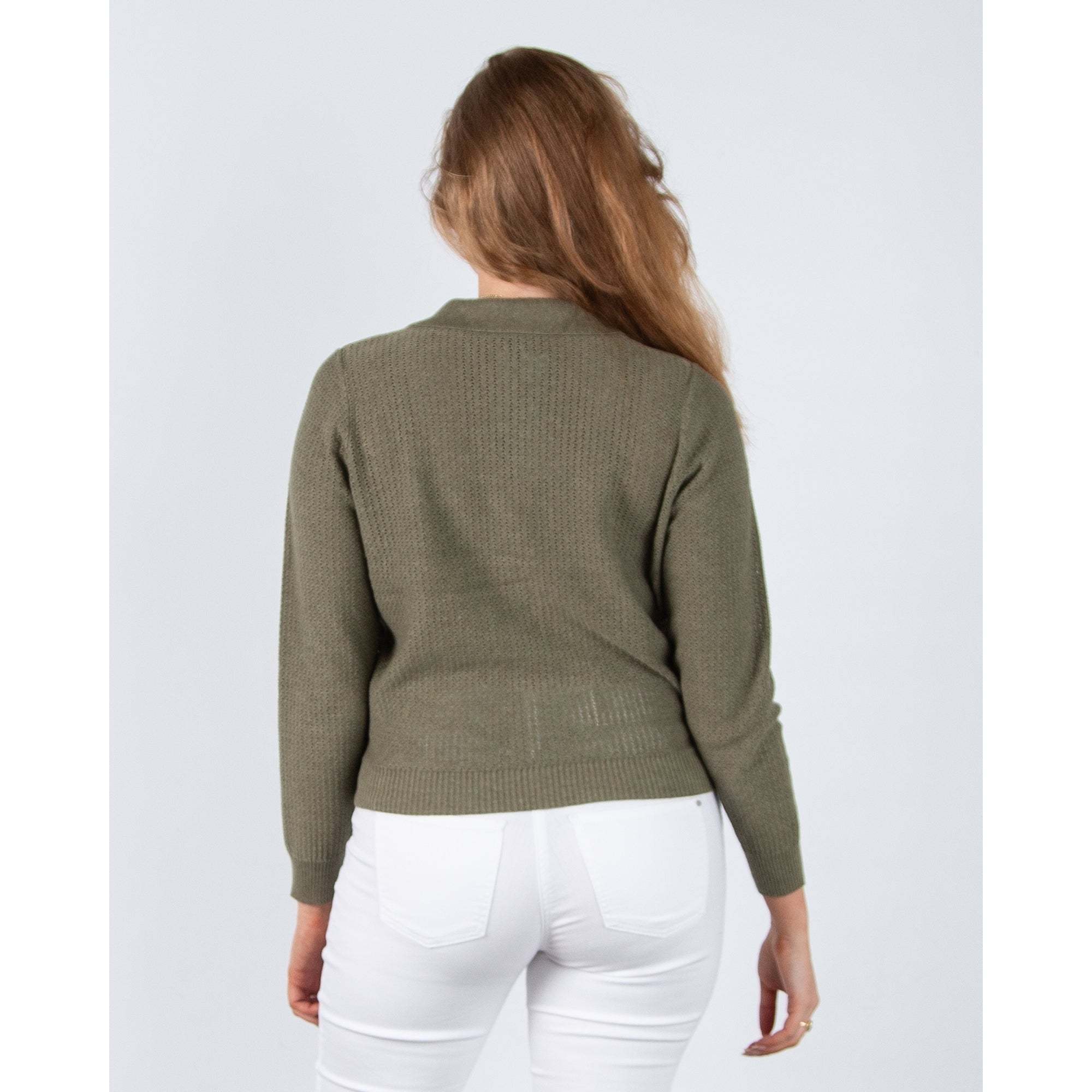 Marble Fashions Patch Pocket Airtex Knit Jacket Khaki 123