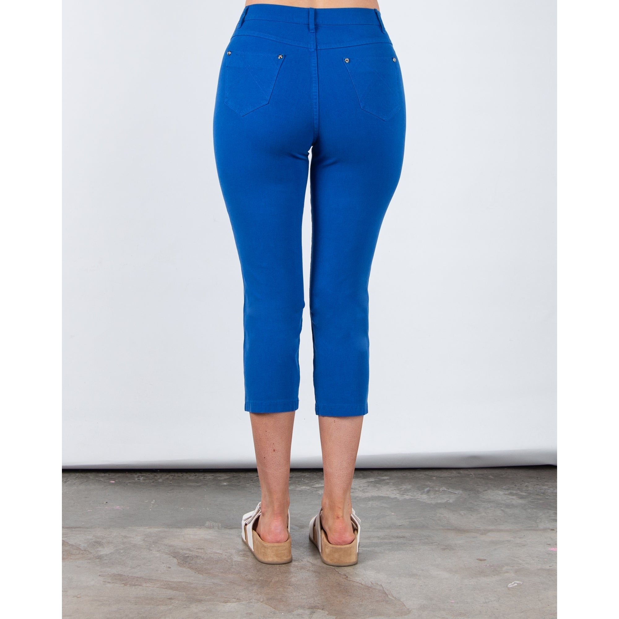 Marble Fashions Slim Fit Cropped Stretch Jean Cobalt 153