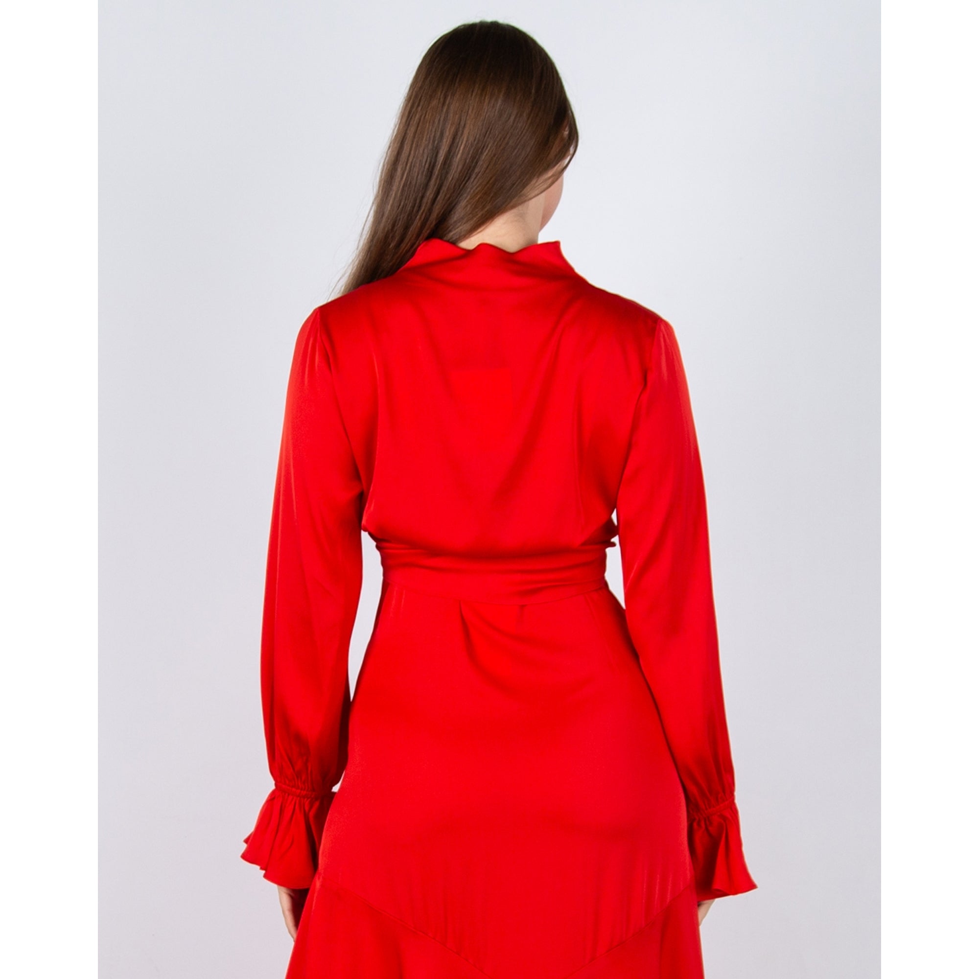 Silk95 Bilmore Bolero Tie Front Silk Jacket Scarlet
