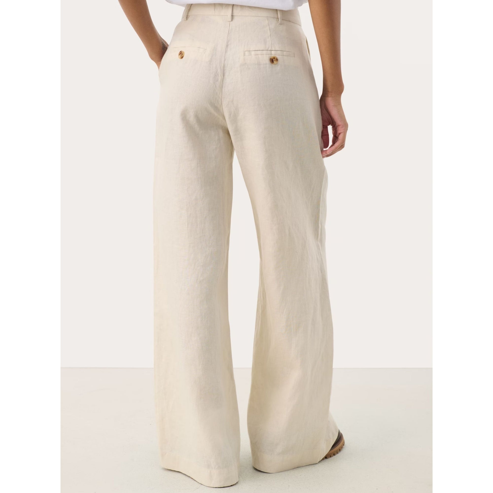 Part Two Ninnes Wide Leg Linen Trouser Beige