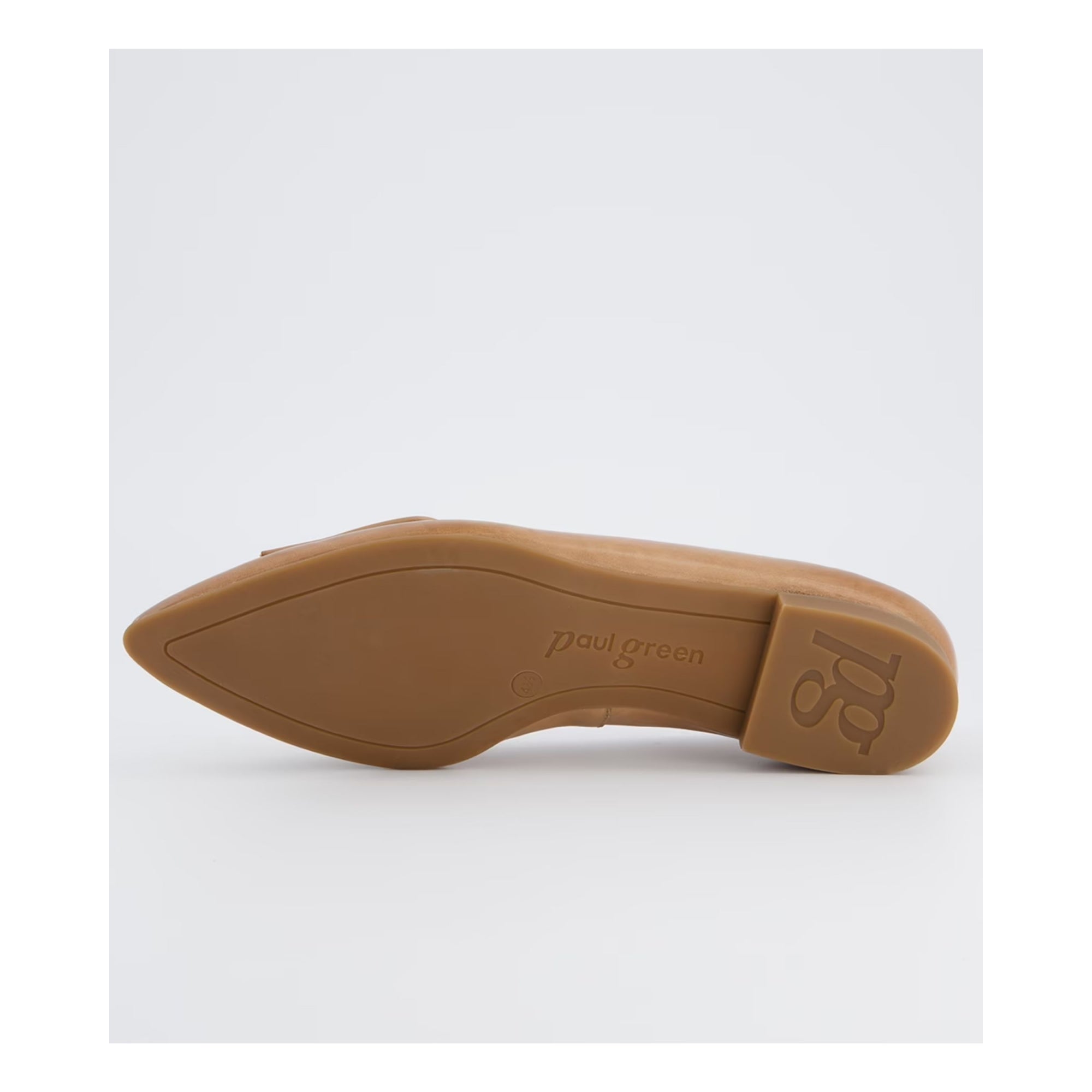 Paul Green Super Soft Distressed Leather Ballerina Pumps Caramel