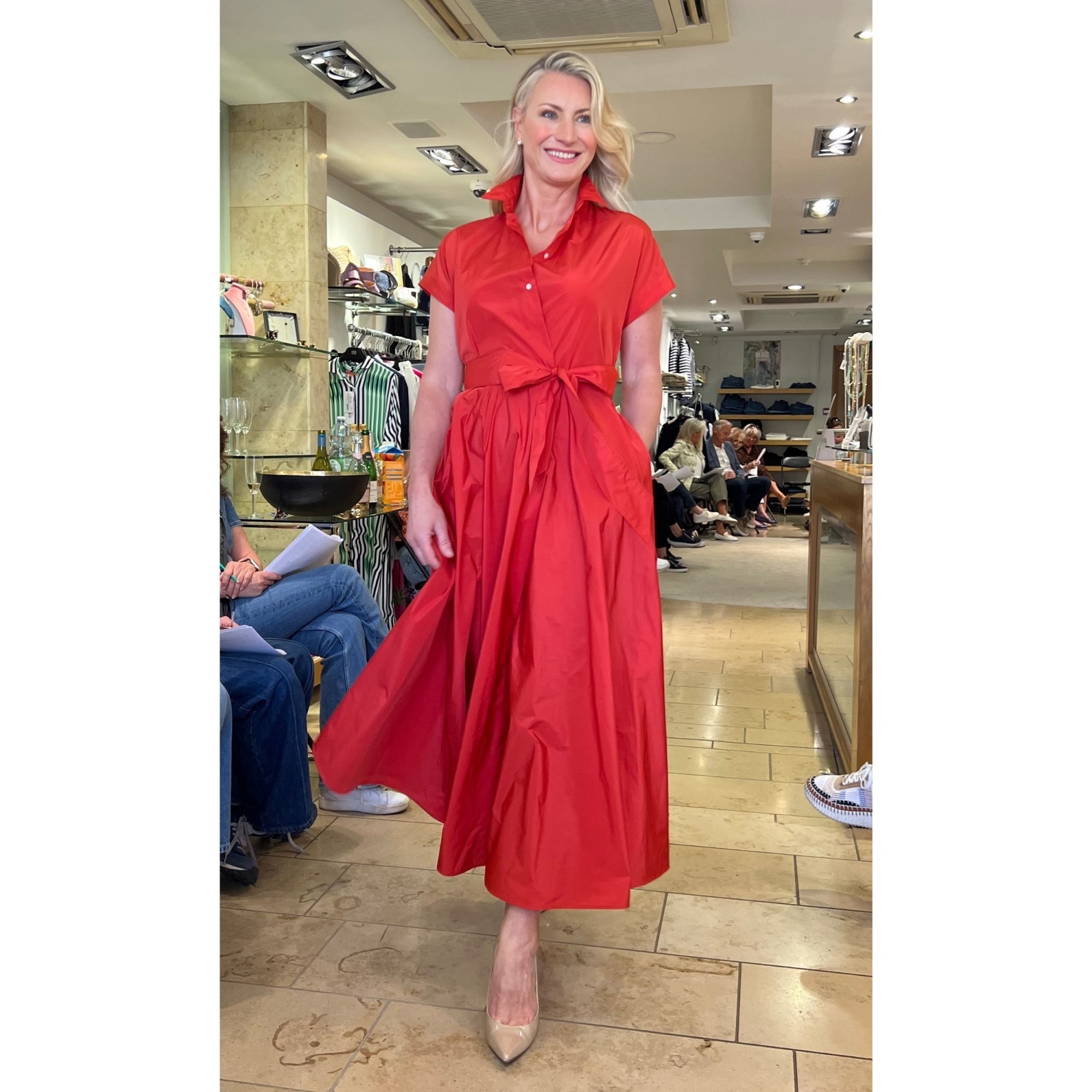 Sara Roka MaryEllen90 Taffeta Tie Belt Waisted Shirt Dress With Short Sleeve Burnt Orange SisterOnlinestore Sara Roka MaryEllen90 Taffeta Tie Belt Waisted Shirt Dress With Short Sleeve Burnt Orange SisterOnlinestore