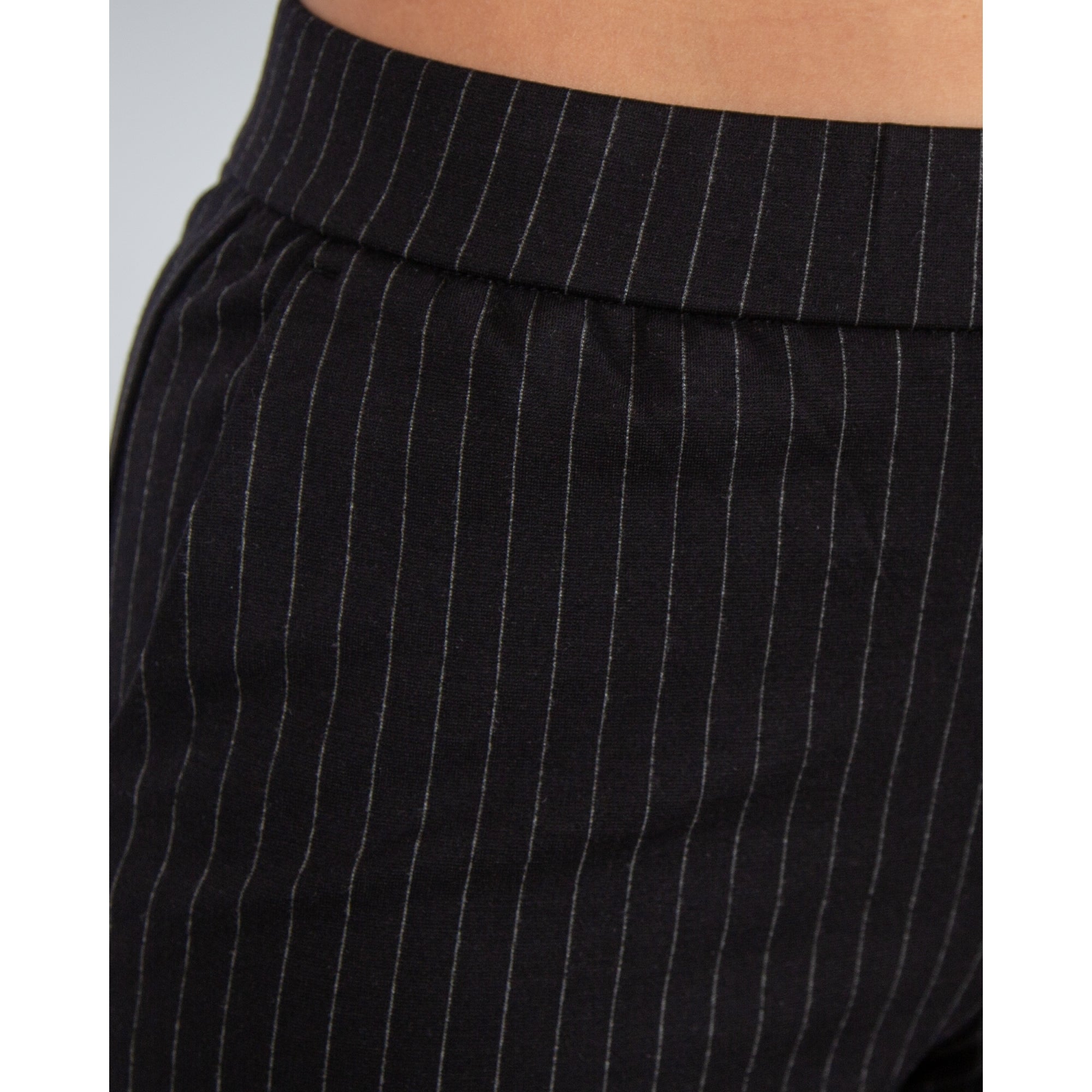 Red Button Colette Pinstripe Wide Trouser Black