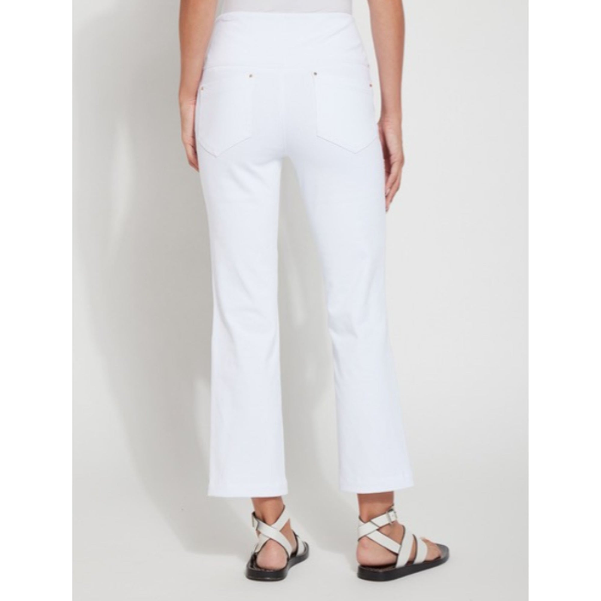 Lysse Pull On Ankle Denim Baby Bootcut Jean White