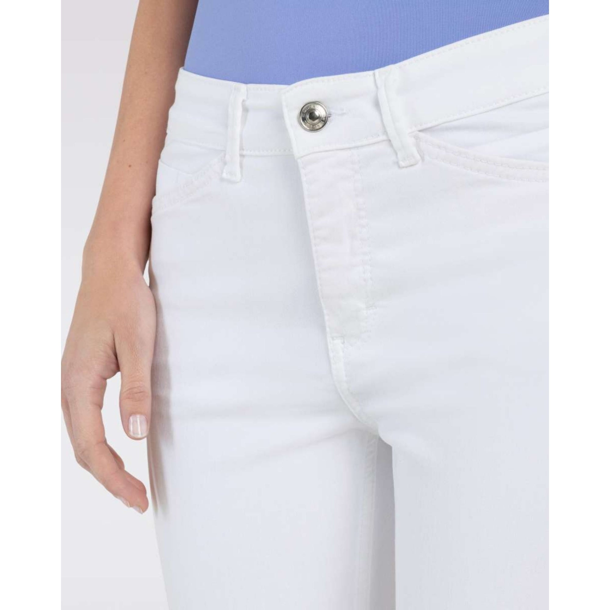 Mac Super Soft Denim Slim Jean With Ankle Split White Denim D010 28L