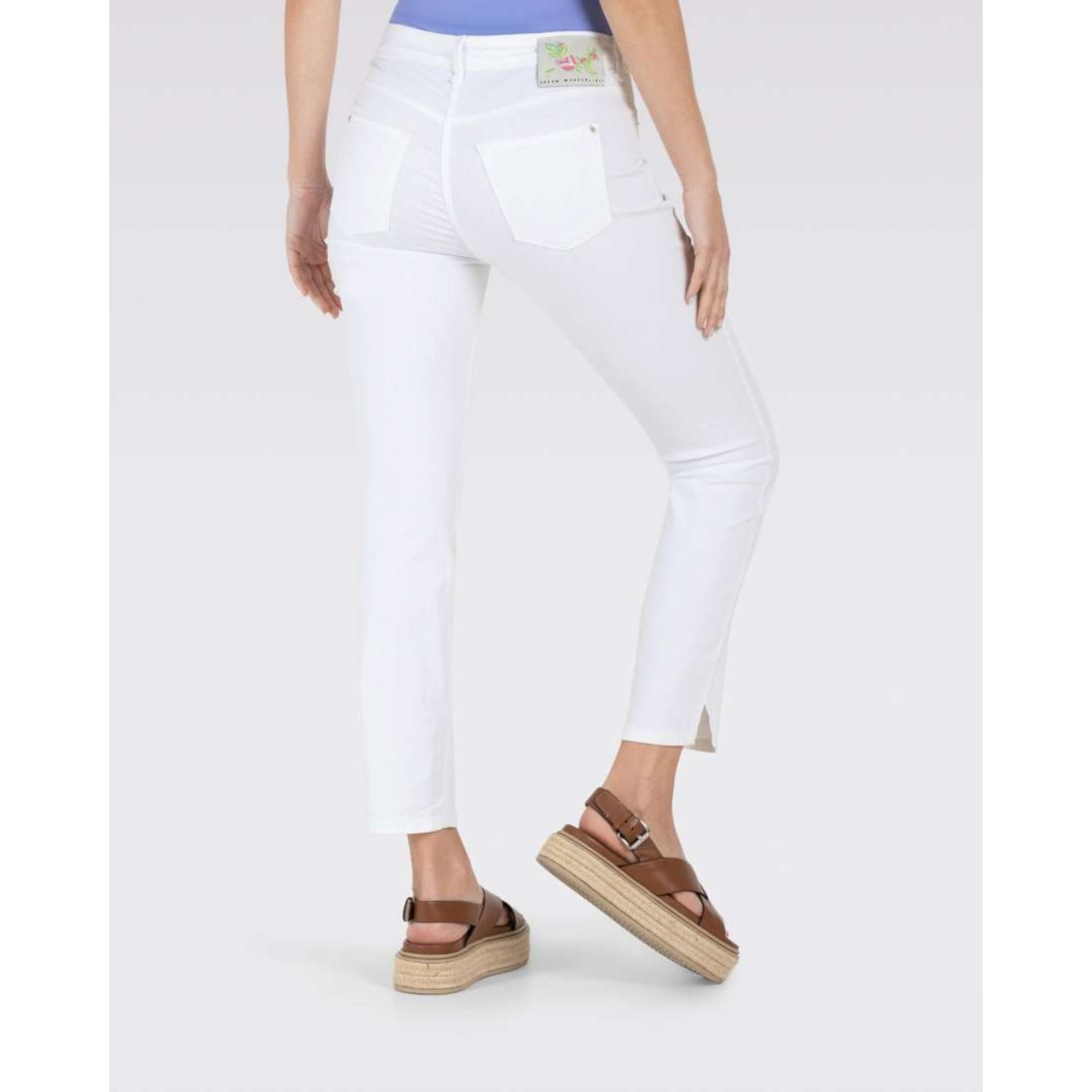 Mac Super Soft Denim Slim Jean With Ankle Split White Denim D010 28L