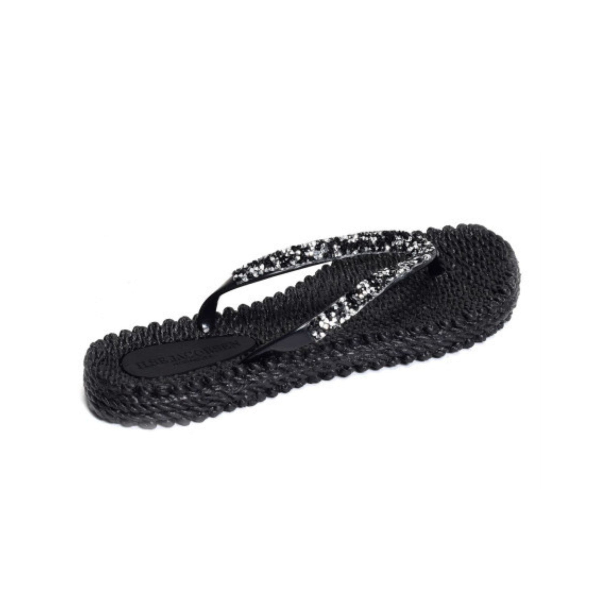 Ilse Jacobsen Cheerful03G Diamante Glitter Flipflop Black 001