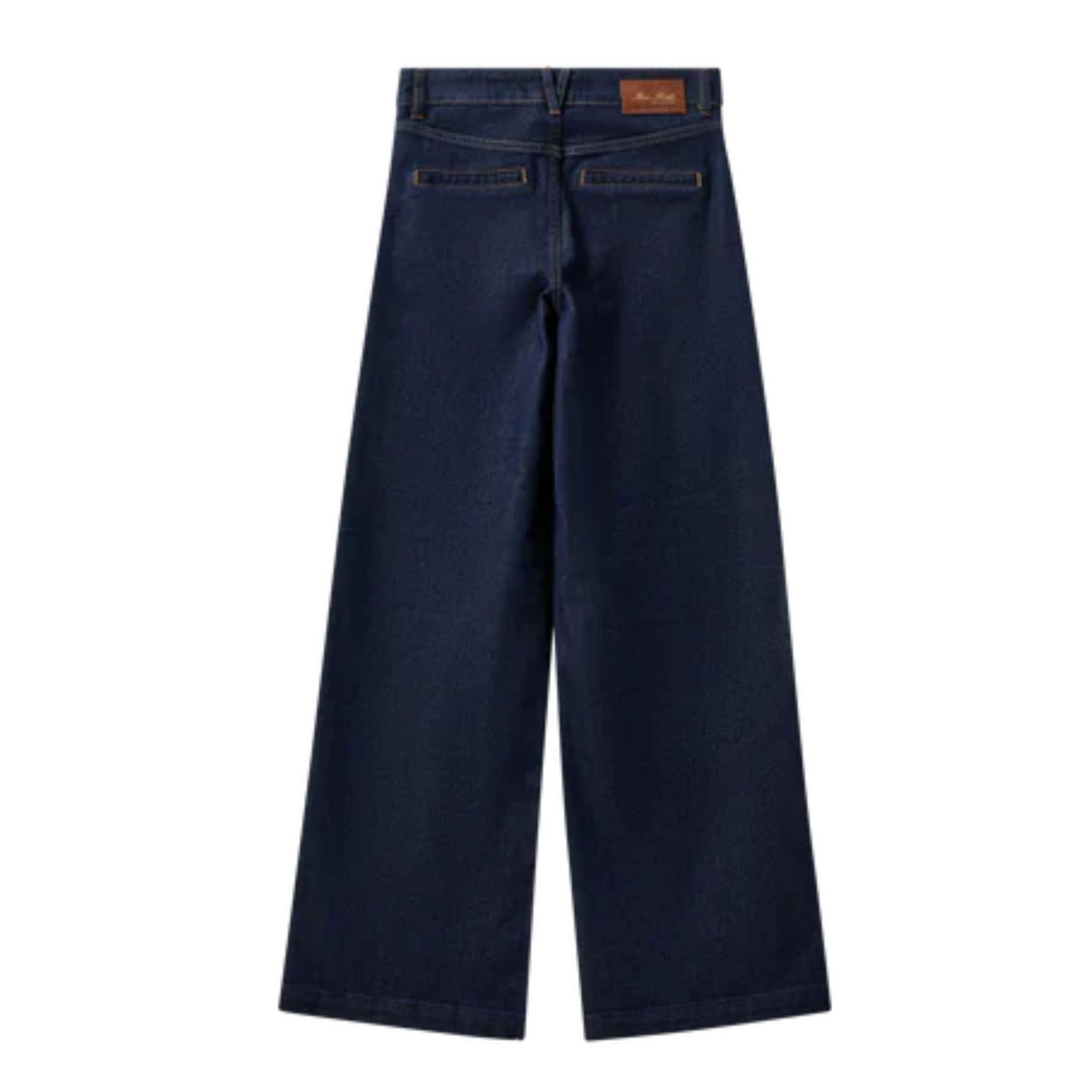 Mos Mosh Colette High Waist Wide Leg Stretch Denim Jean Dark Blue 32L